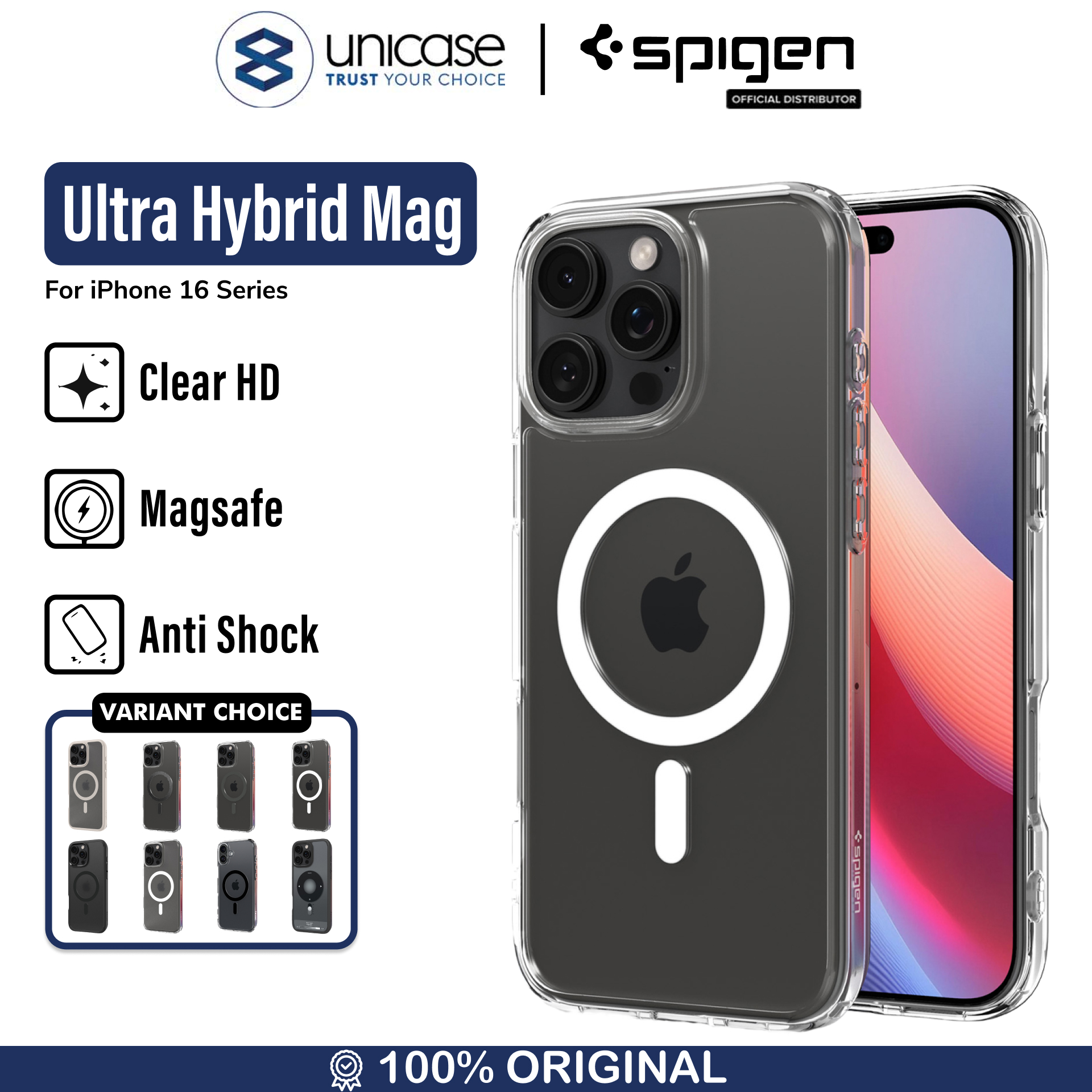 Spigen iPhone 16 Case Magsafe Ultra Hybrid MagFit - White ACS08205