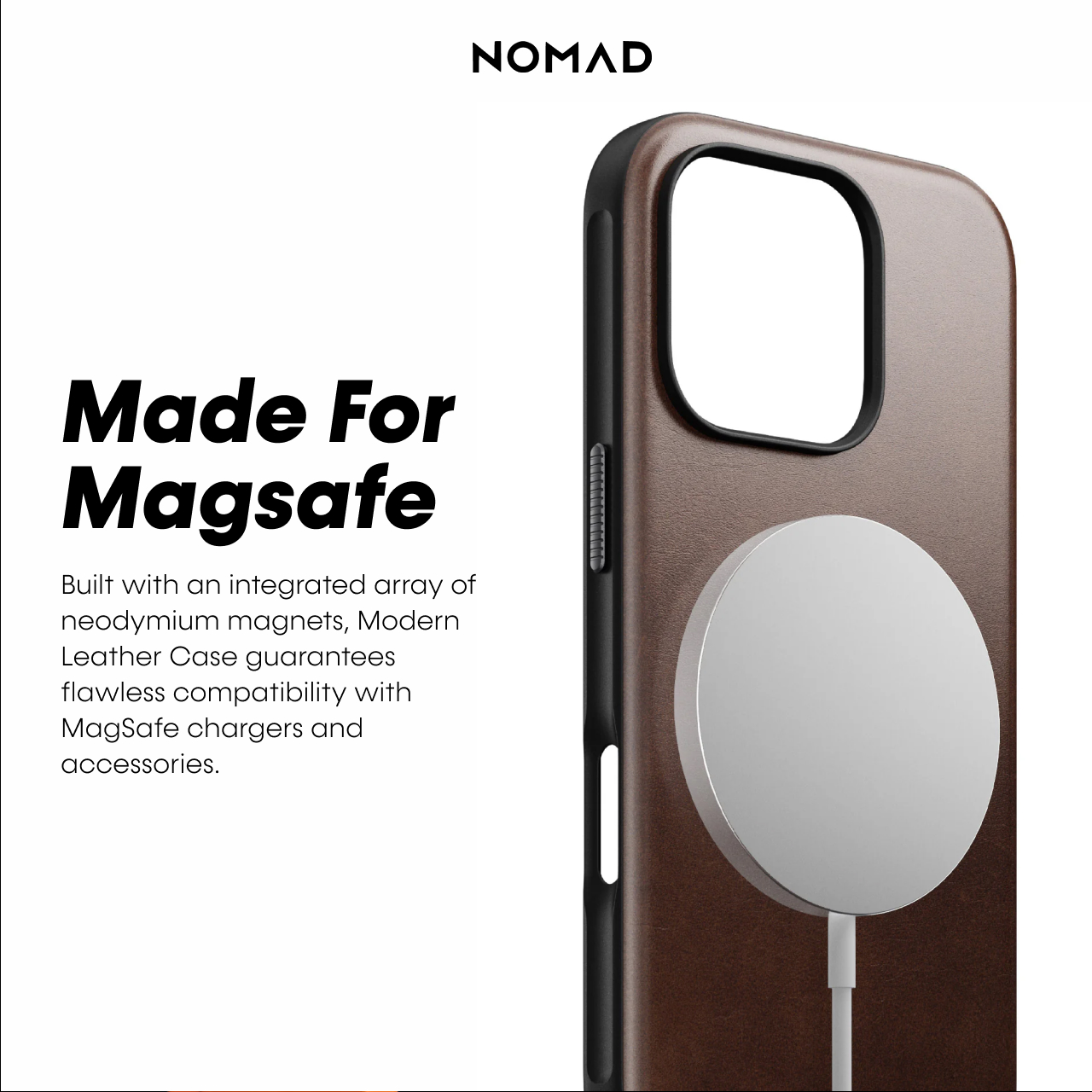 Case iPhone 16 Pro Max Plus Nomad Modern Leather MagSafe Cover Casing