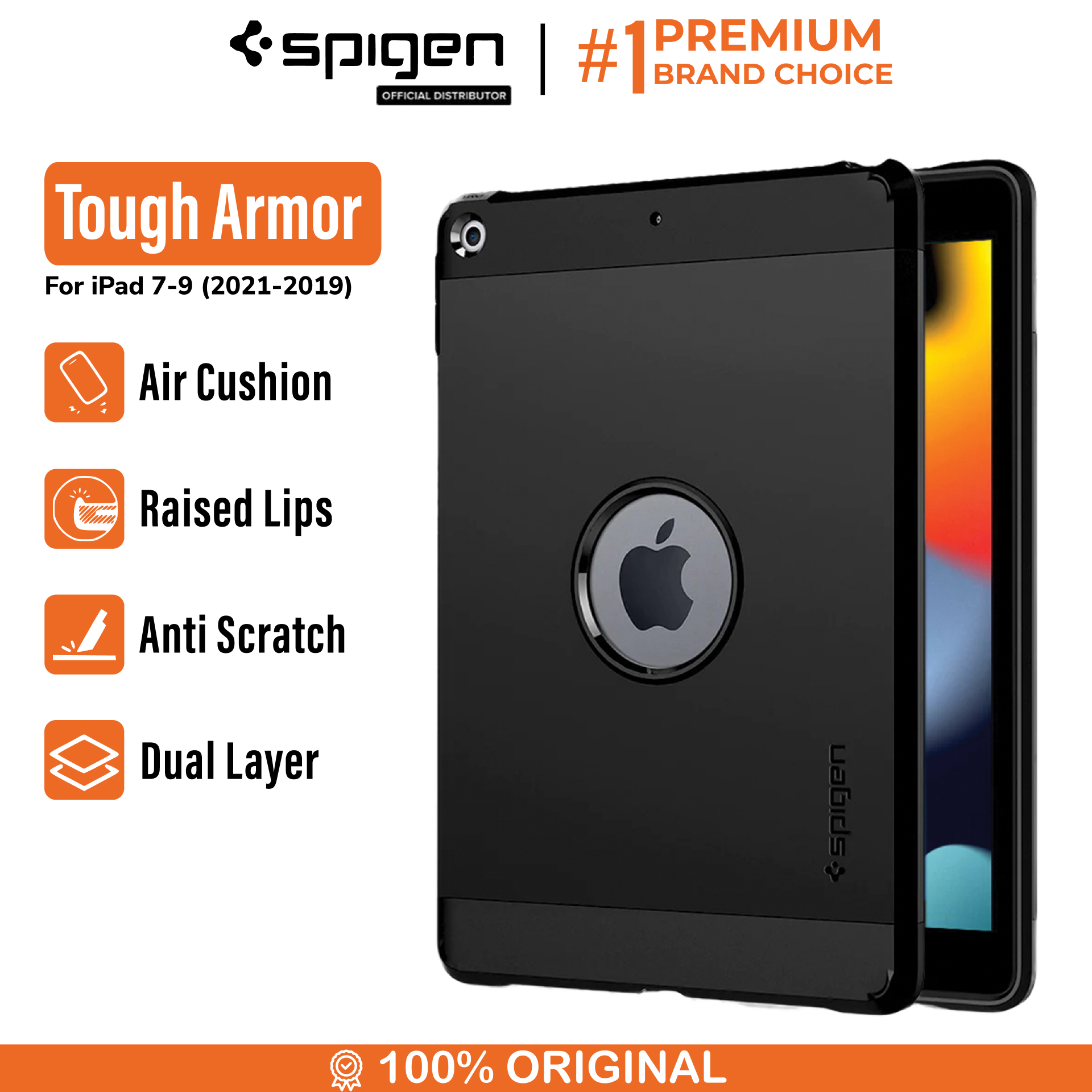 Case iPad 9 / 8 / 7 10.2 (2021/2019) Spigen Tough Armor Protective Casing