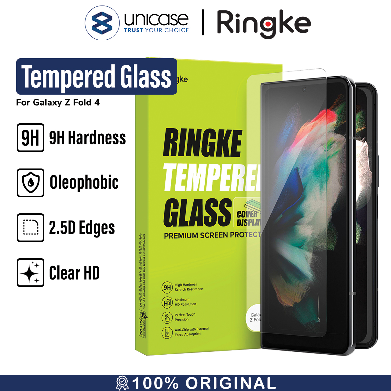 Tempered Glass Samsung Galaxy Z Fold 4 Ringke ID Clear Cover Display