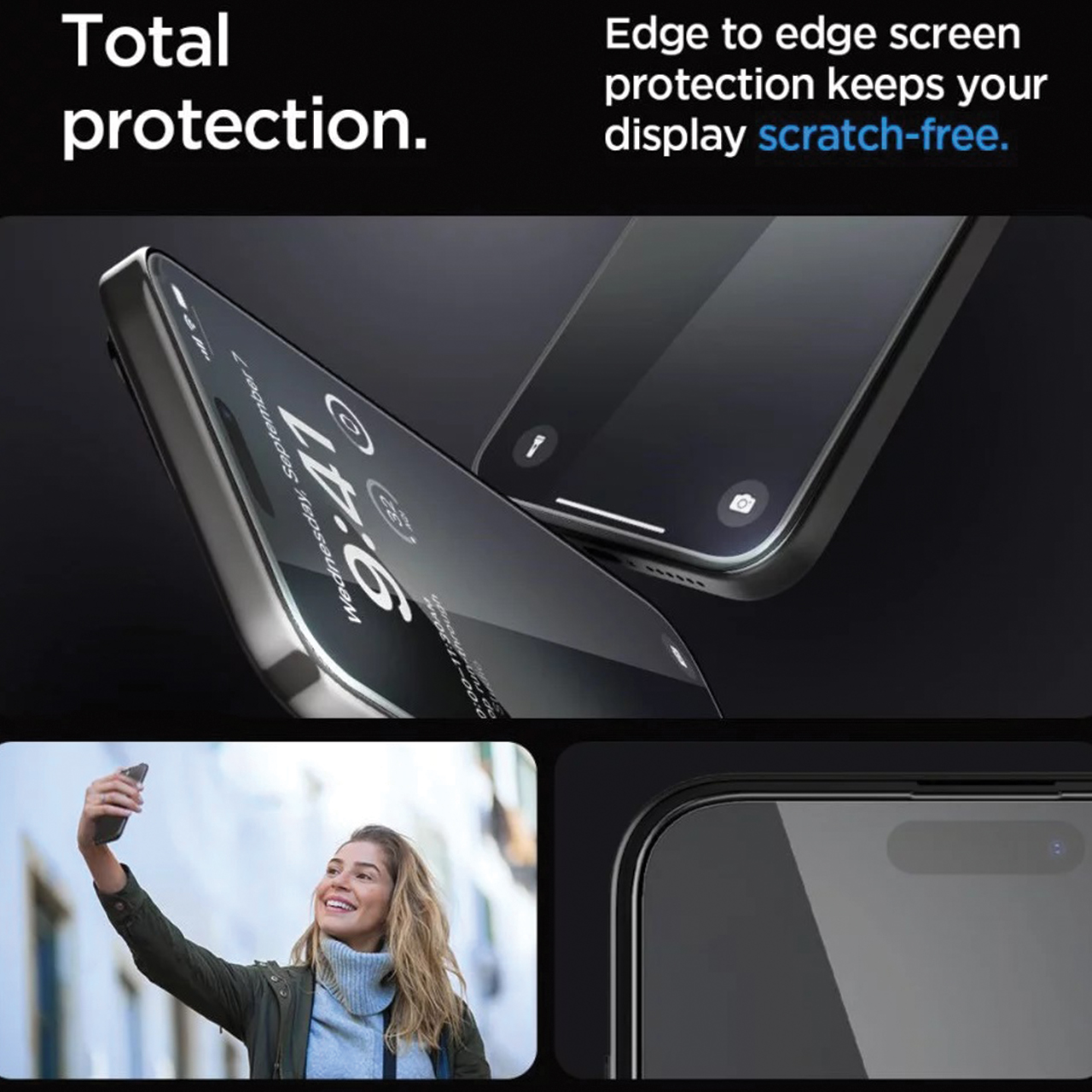 Spigen iPhone 15 Pro Max Tempered Glass Full Cover with Tray 2 Pack GlastR EZ Fit - Black AGL06873