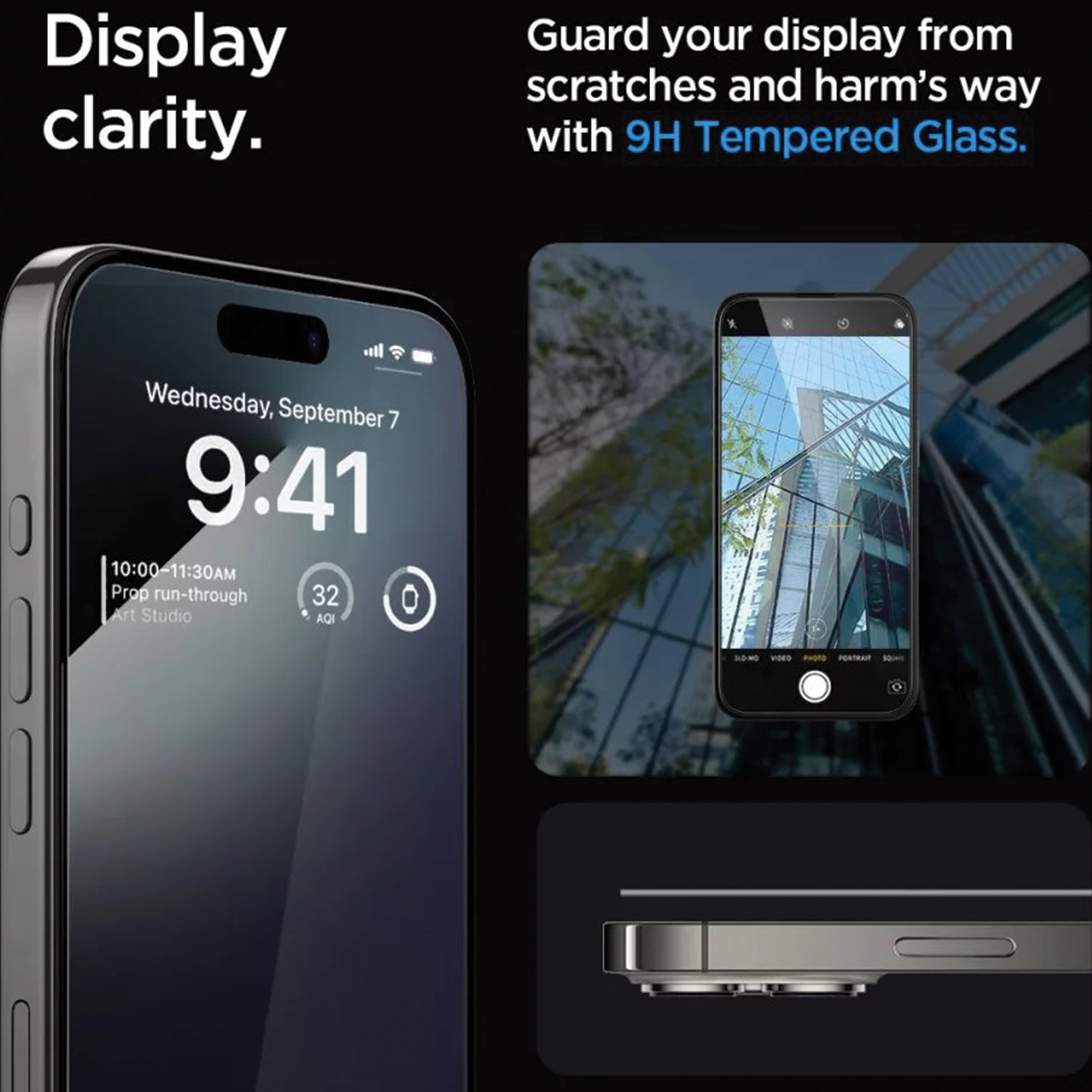 Spigen iPhone 15 Pro Max Tempered Glass Full Cover with Tray 2 Pack GlastR EZ Fit - Black AGL06873