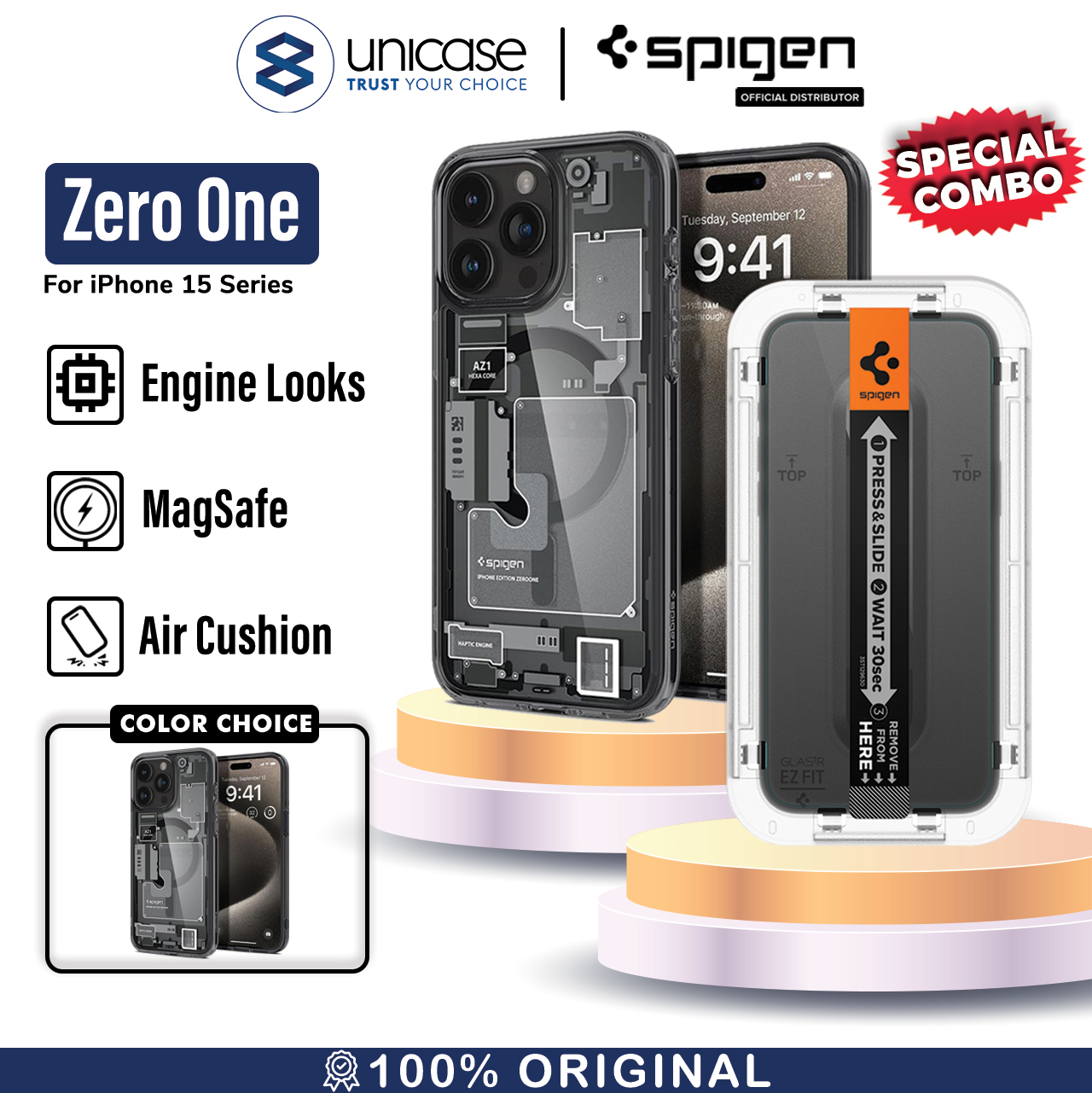 SPIGEN Zero OneBlack+EZFit 15 Pro