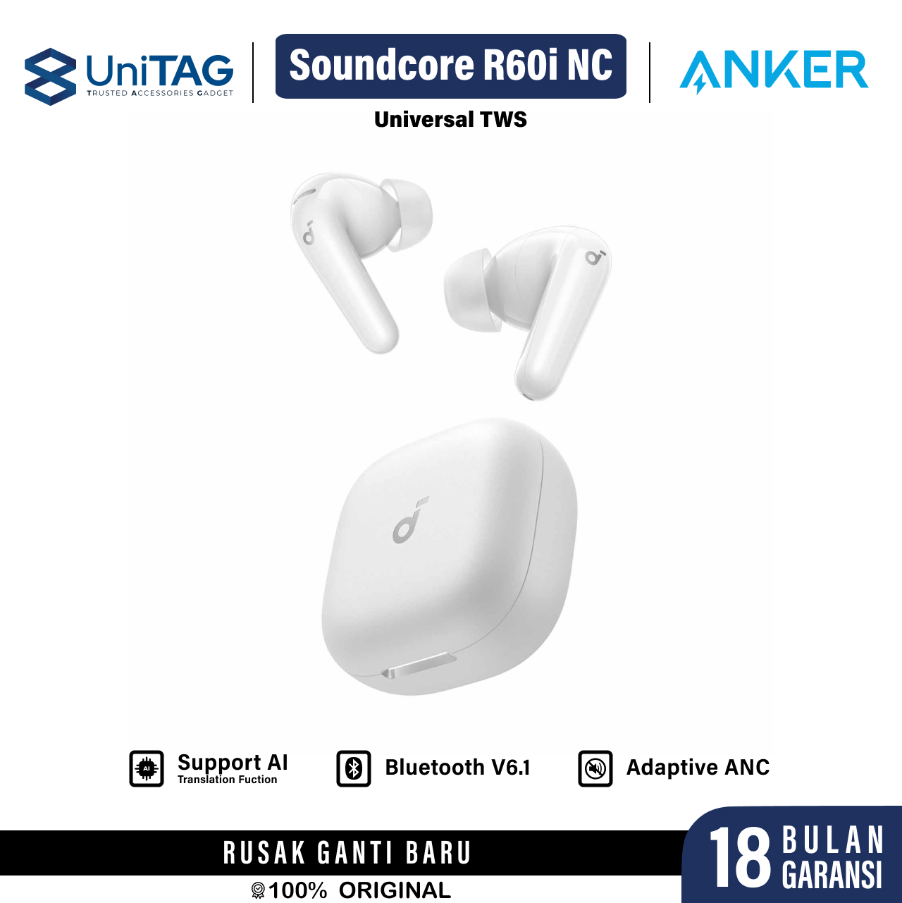 Anker TWS Soundcore R60i NC - White D1202H21
