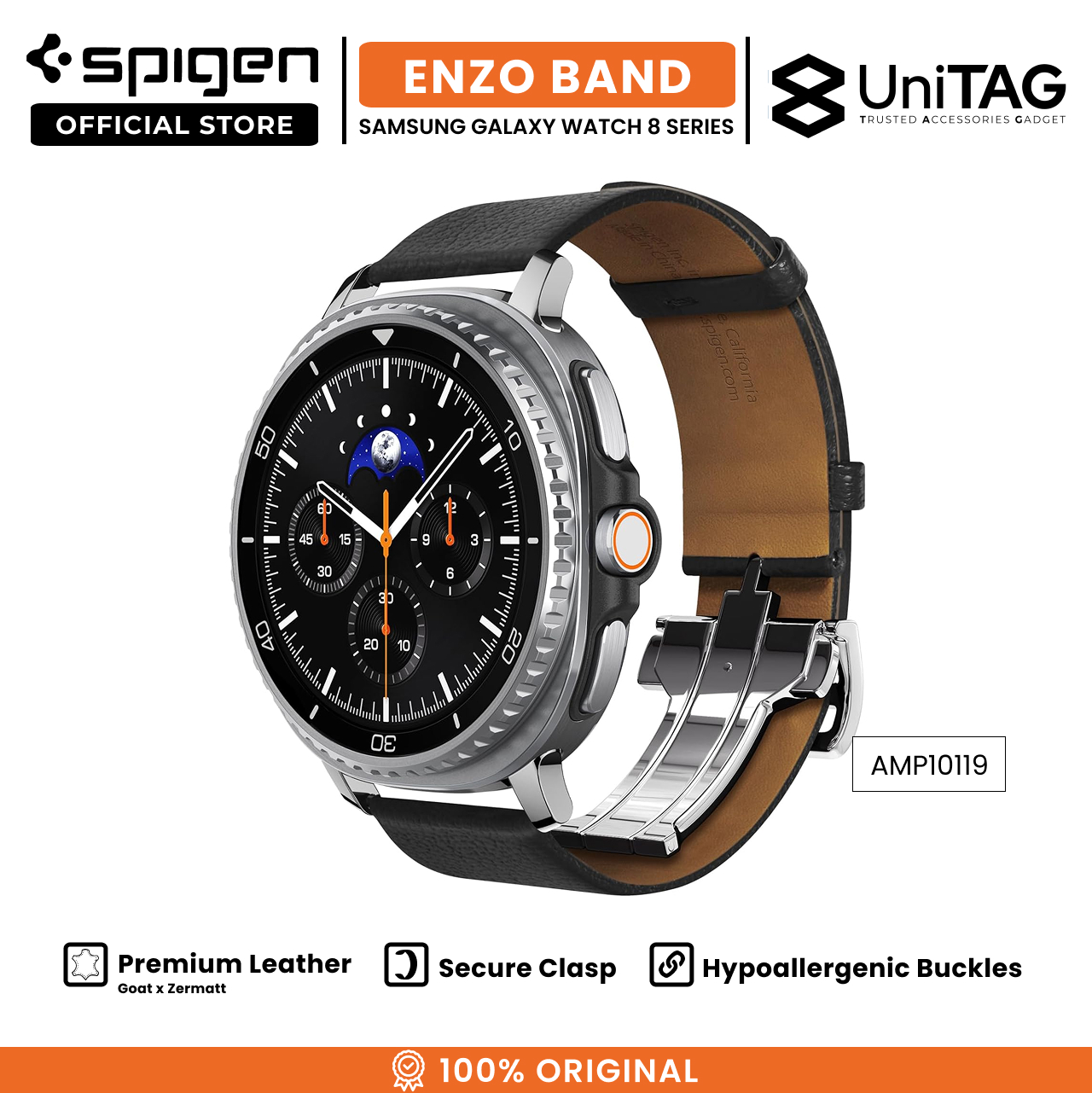 Spigen Galaxy Watch 8 (40 / 44 / 46mm) Strap Band Enzo - Black AMP10119