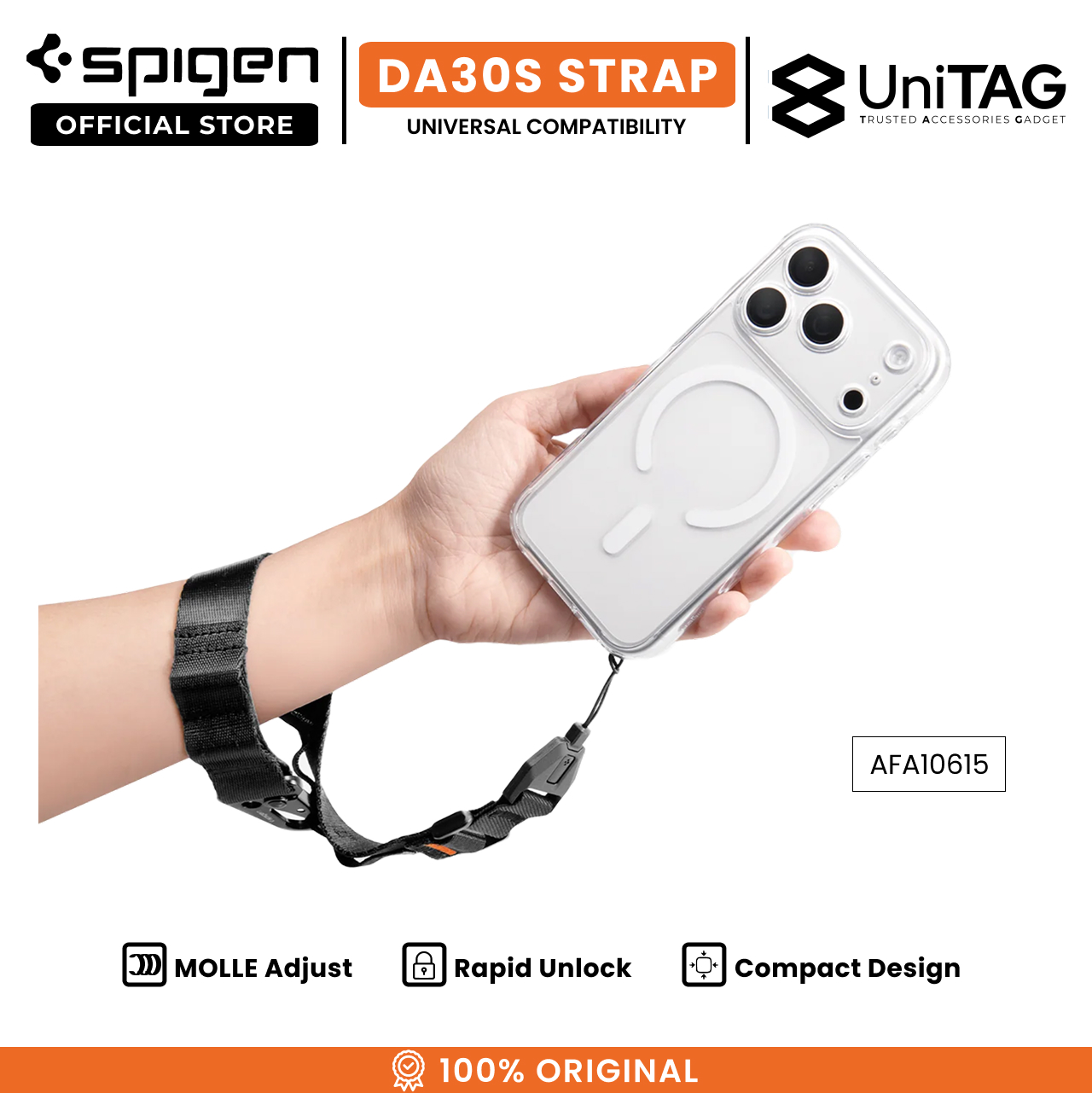 Spigen Strap Wrist Lanyard Strap DA30S - Black AFA10615