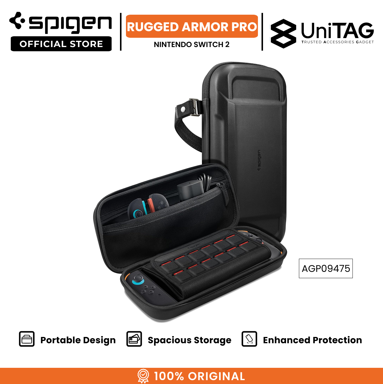 Spigen Nintendo Switch 2 Pouch Rugged Armor Pro - Black AGP09475