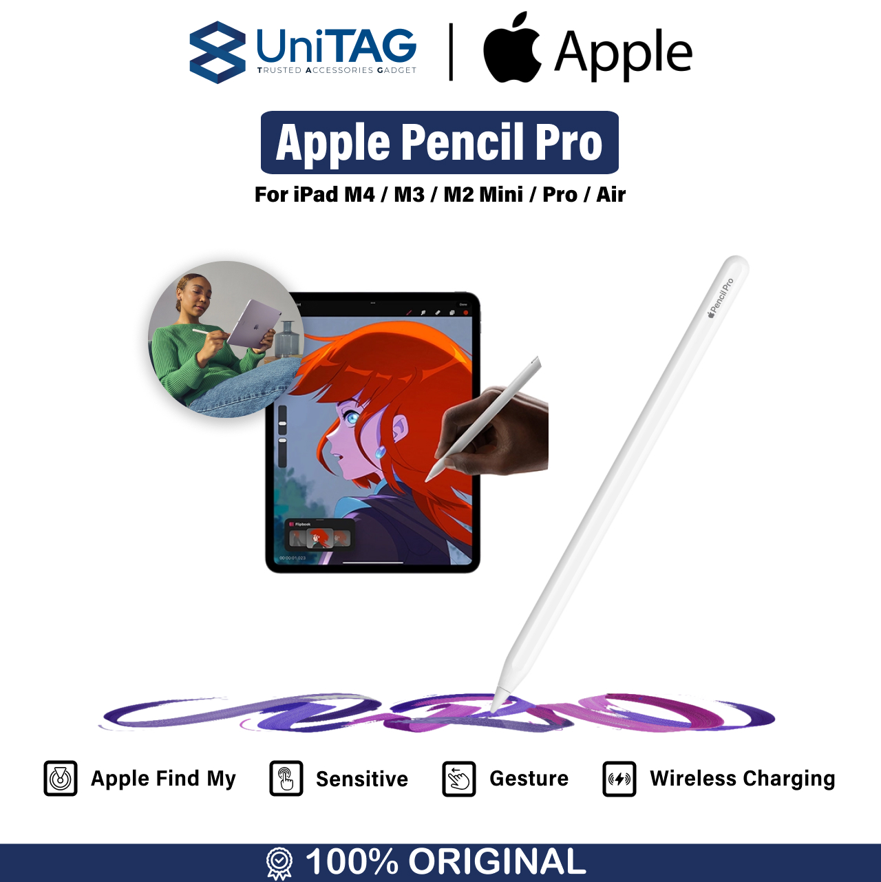 Apple Pencil Pro For iPad - White