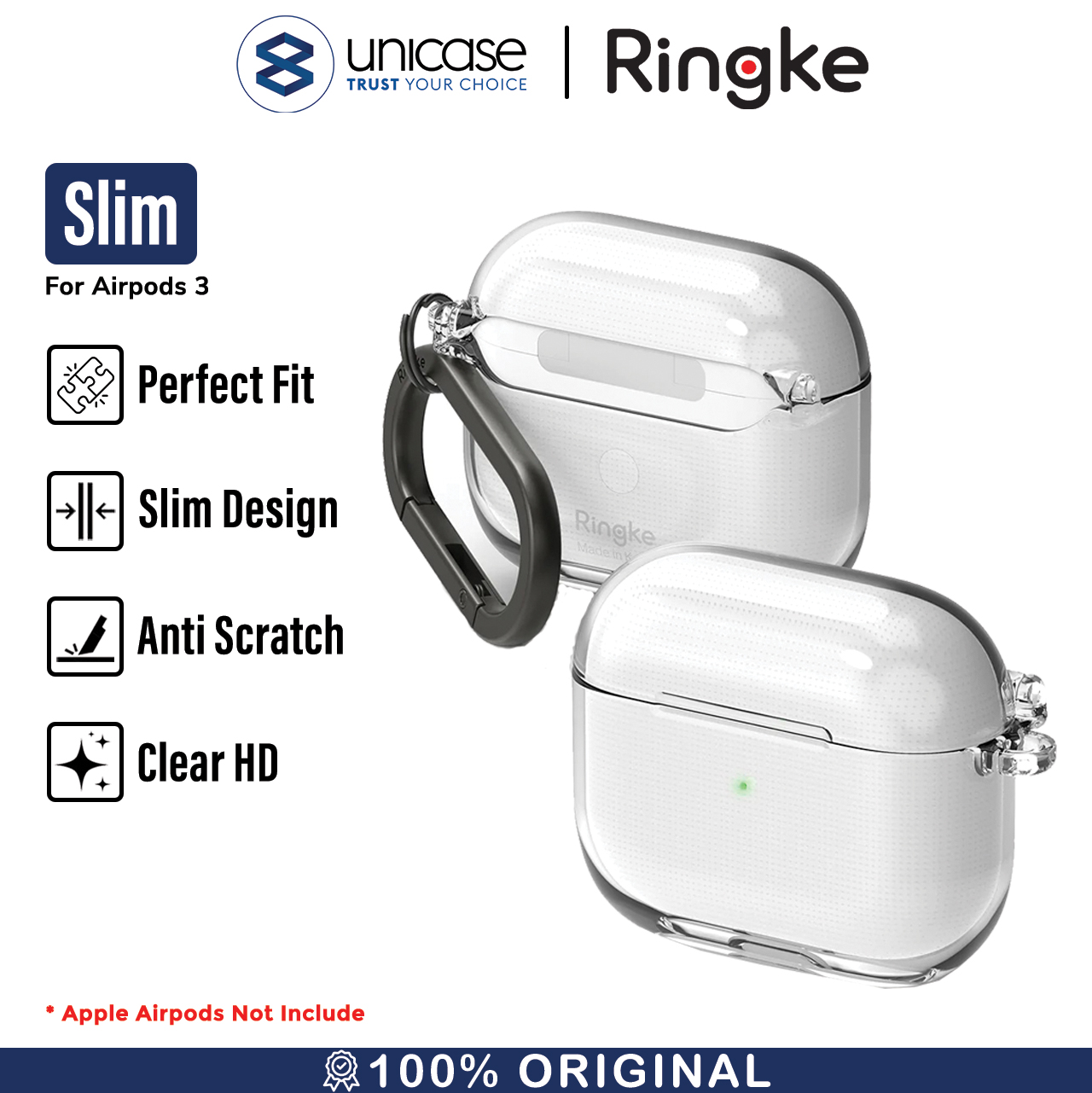 Case AirPods 3 Ringke Hinge Anti Crack Slim Clear Hardcase Casing