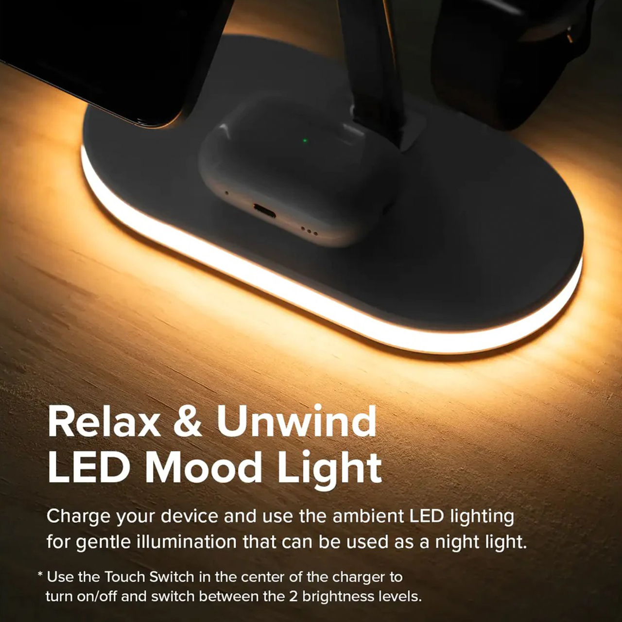 Magnetic Wireless Charging Stand Ringke 3 in 1 Magsafe Holder 15W LED