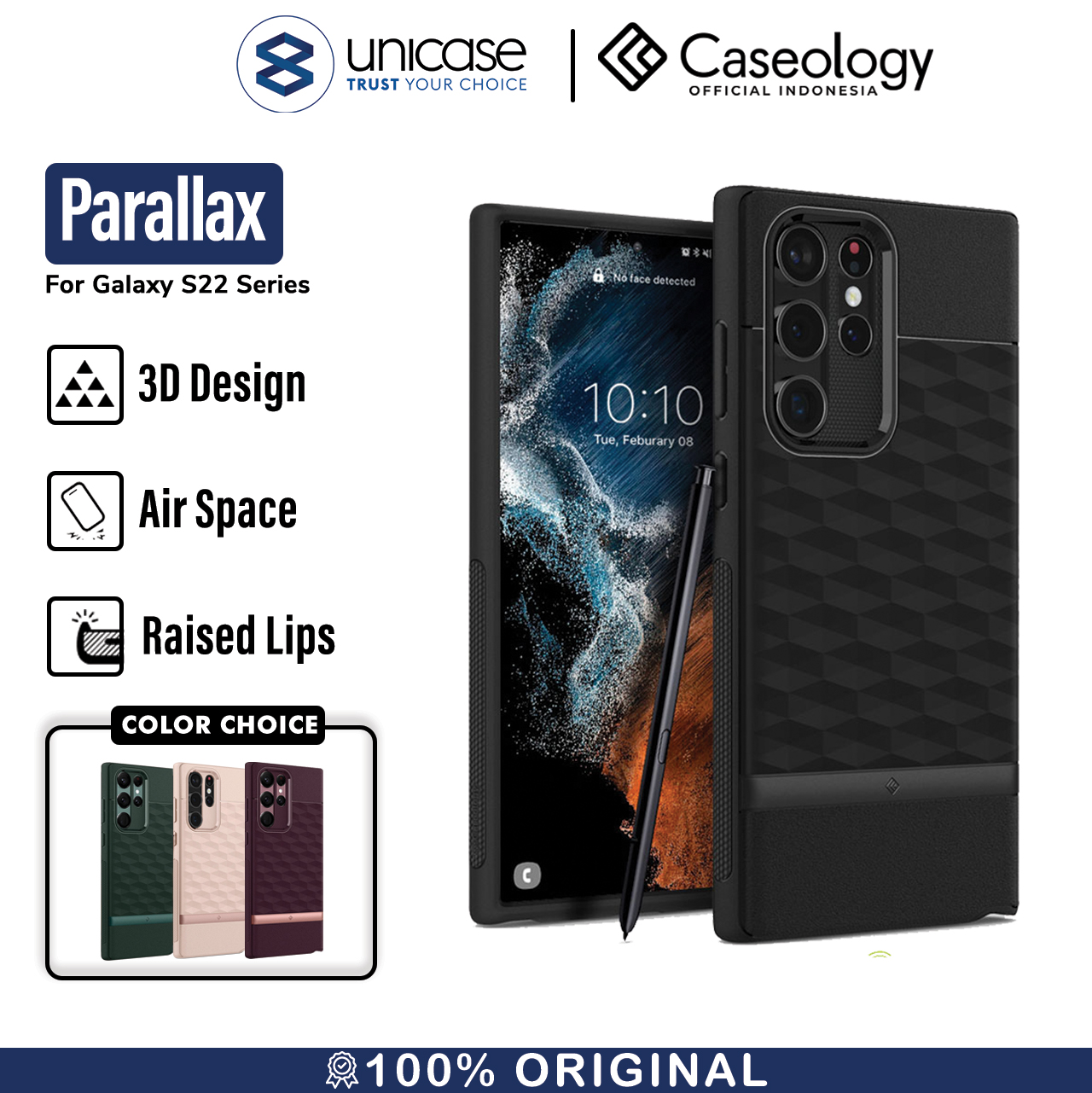 Case Samsung Galaxy S22 Ultra Plus Caseology Parallax 3D Hybrid Casing