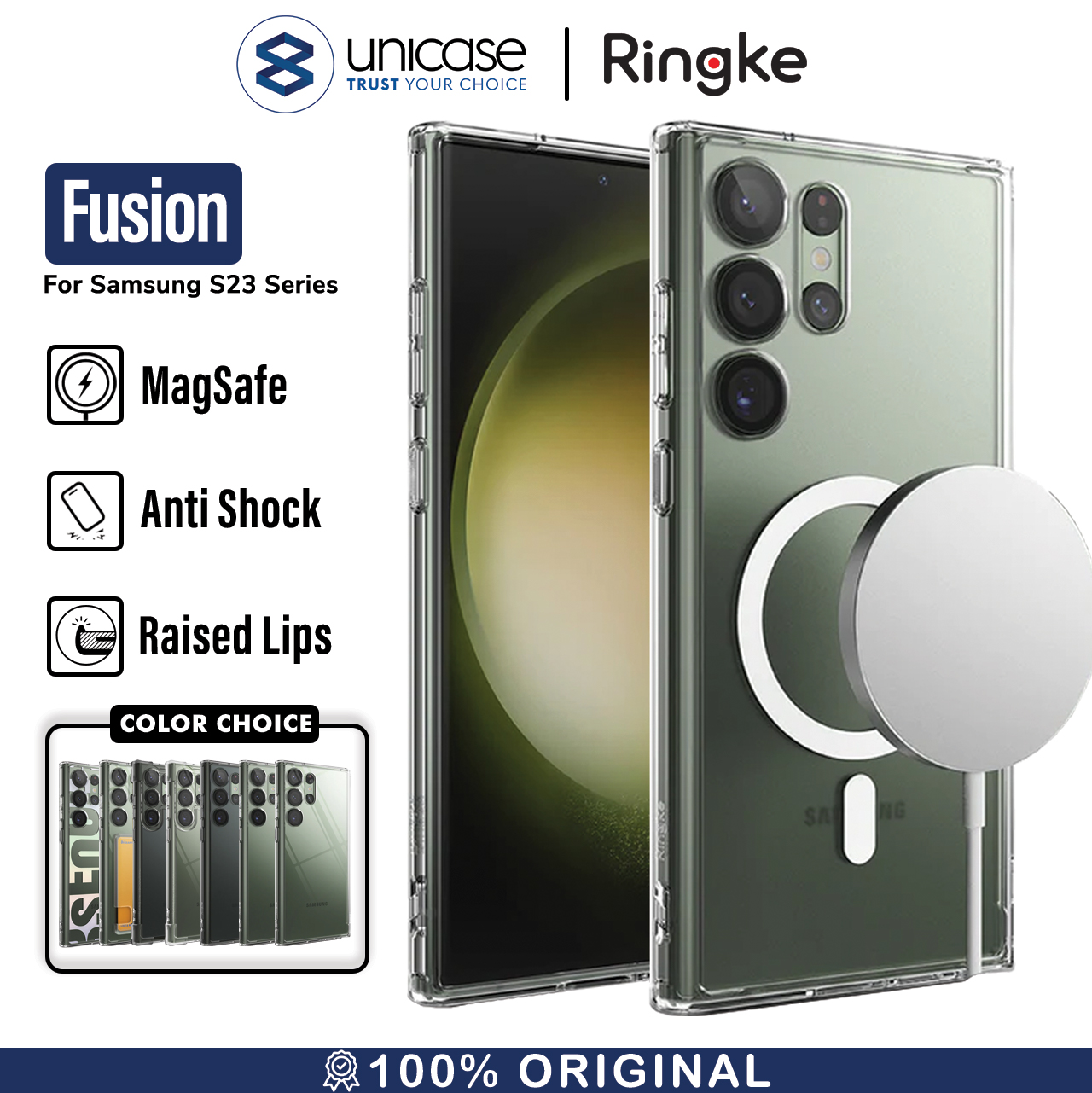 Case Samsung Galaxy S23 Ultra Plus Ringke Fusion Clear Cover Casing