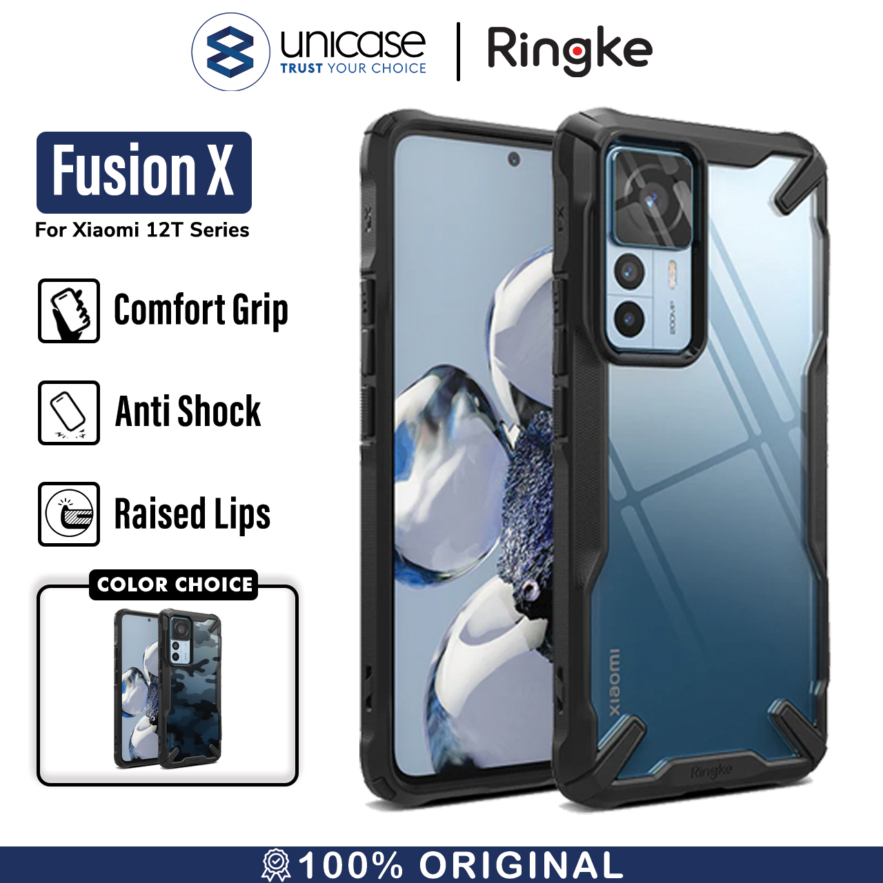 Case Xiaomi 12T / Pro Ringke Fusion X Hybrid Clear Anti Crack Casing