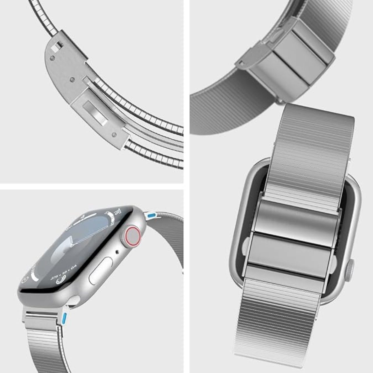 Spigen Apple Watch 49mm / 46mm / 45mm / 44mm / 42mm (Series 3 / 2 / 1) Band Sleek Link - Silver AMP07224
