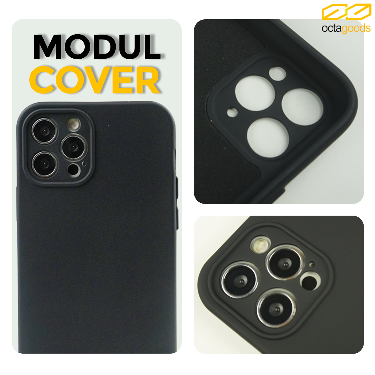 Case iPhone 13 Pro Max Mini Octagoods Camera Silicone Cover Softcase