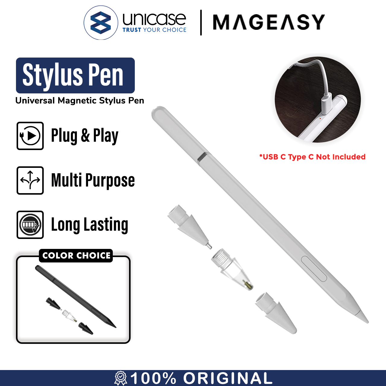 Stylus Pencil MagEasy Maestro Magnetic Pen iPad Palm Rejection Tip