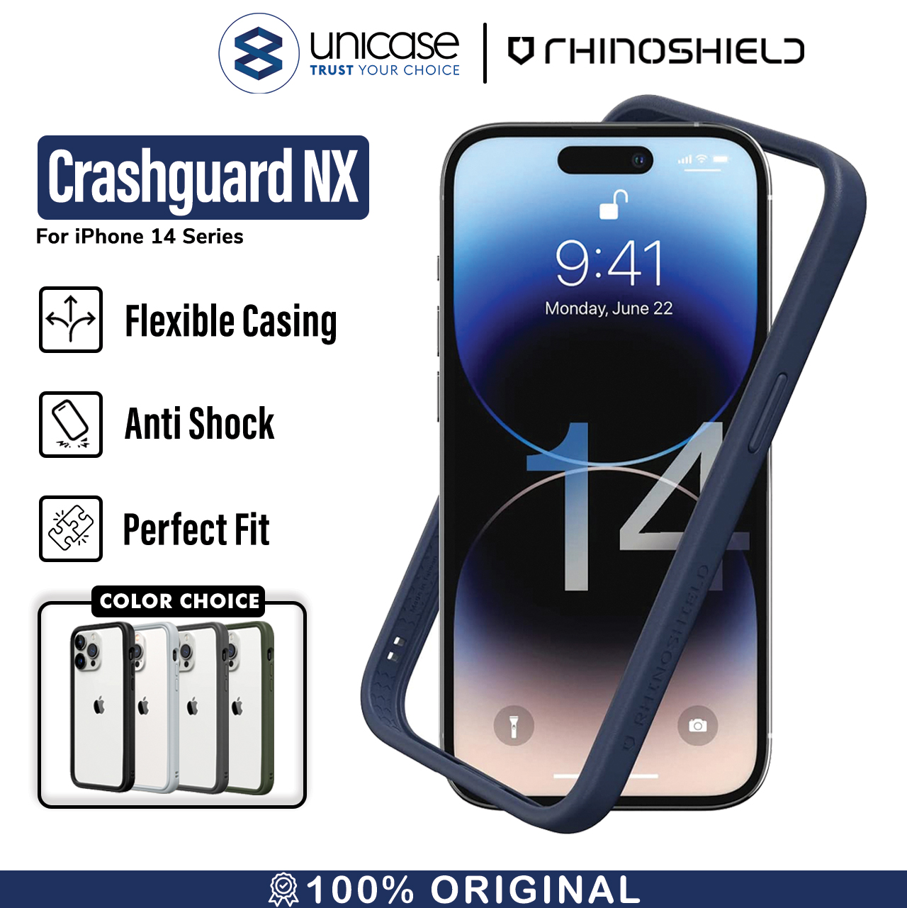 RhinoShield iPhone 14 Plus CrashGuard NX - Navy Blue CGN01261J5