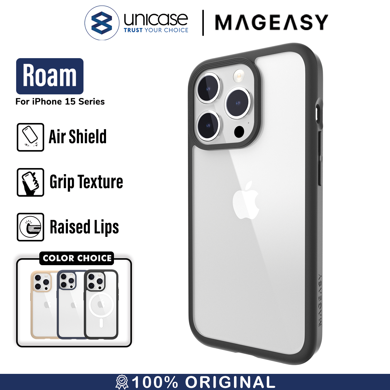 MagEasy iPhone 15 Pro Case Roam - Black MPH56P174BK23