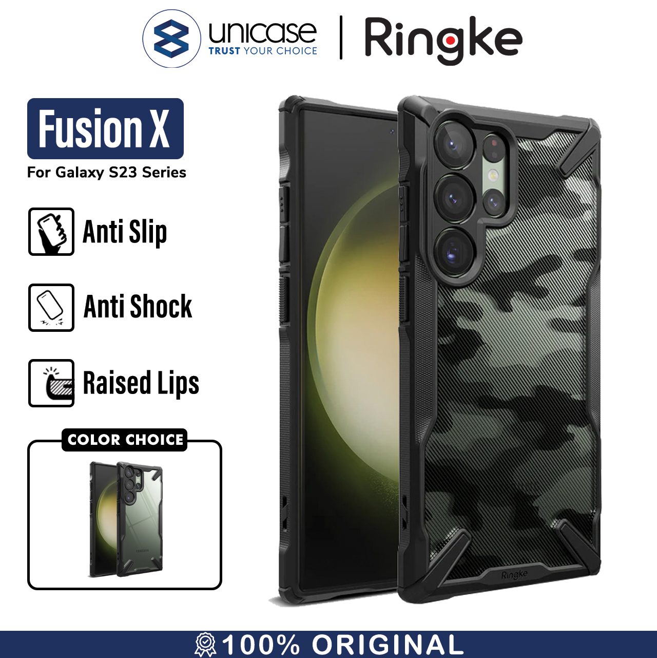 Ringke Galaxy S23 Ultra FUSION X DESIGN - Camo Black FX694E73