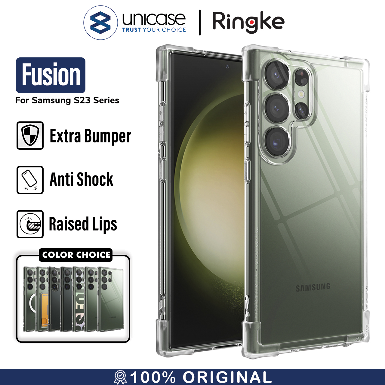 Case Samsung Galaxy S23 Ultra Plus Ringke Fusion Clear Cover Casing