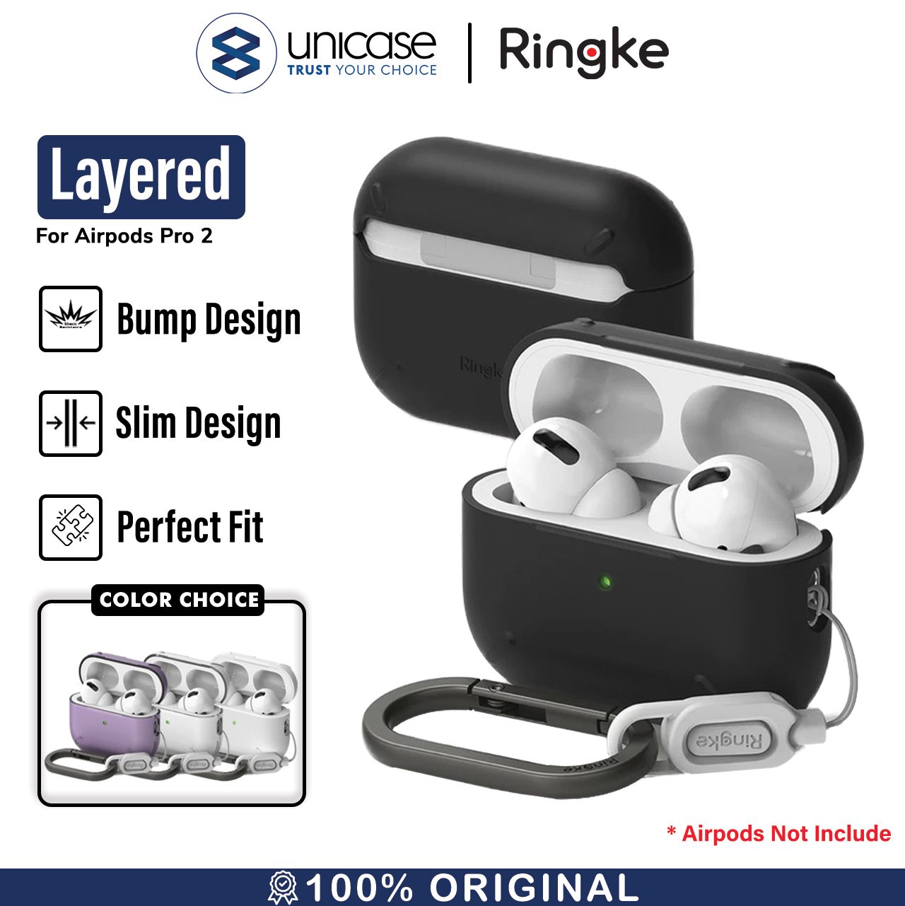 Case Airpods Pro 2 Ringke Layered Hook Hardcase PC Slim Cover Casing
