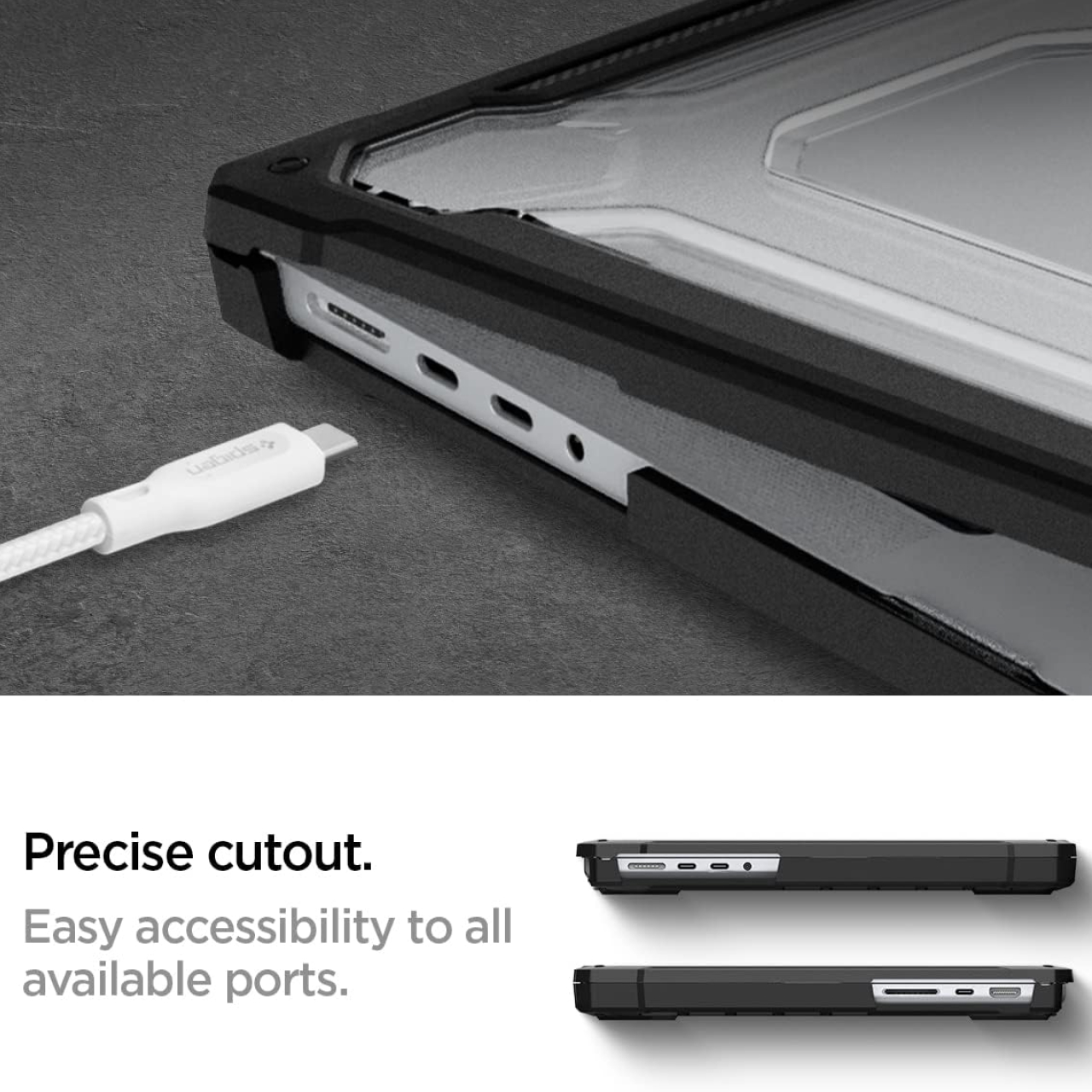 Spigen Macbook Pro 14" M3 (2023) / M2 (2023) / M1 (2021) Case Rugged Armor - Black ACS04409