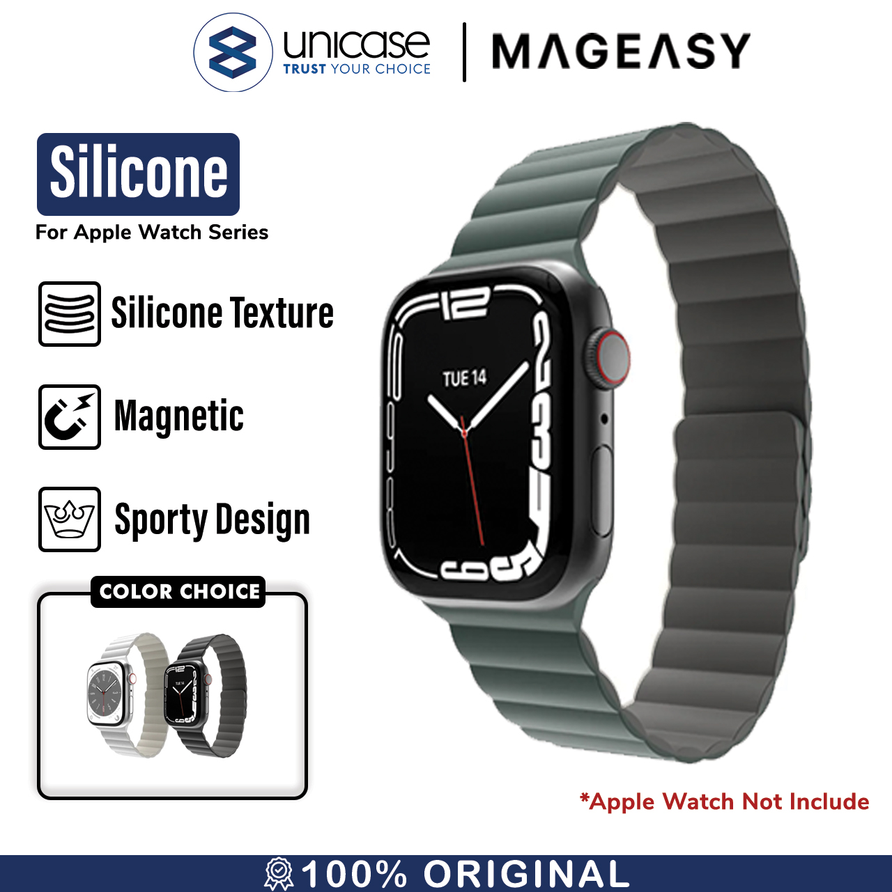 Strap Apple Watch Ultra 2 9/8/7/SE 49/45/44/41mm MagEasy Silicone Fit