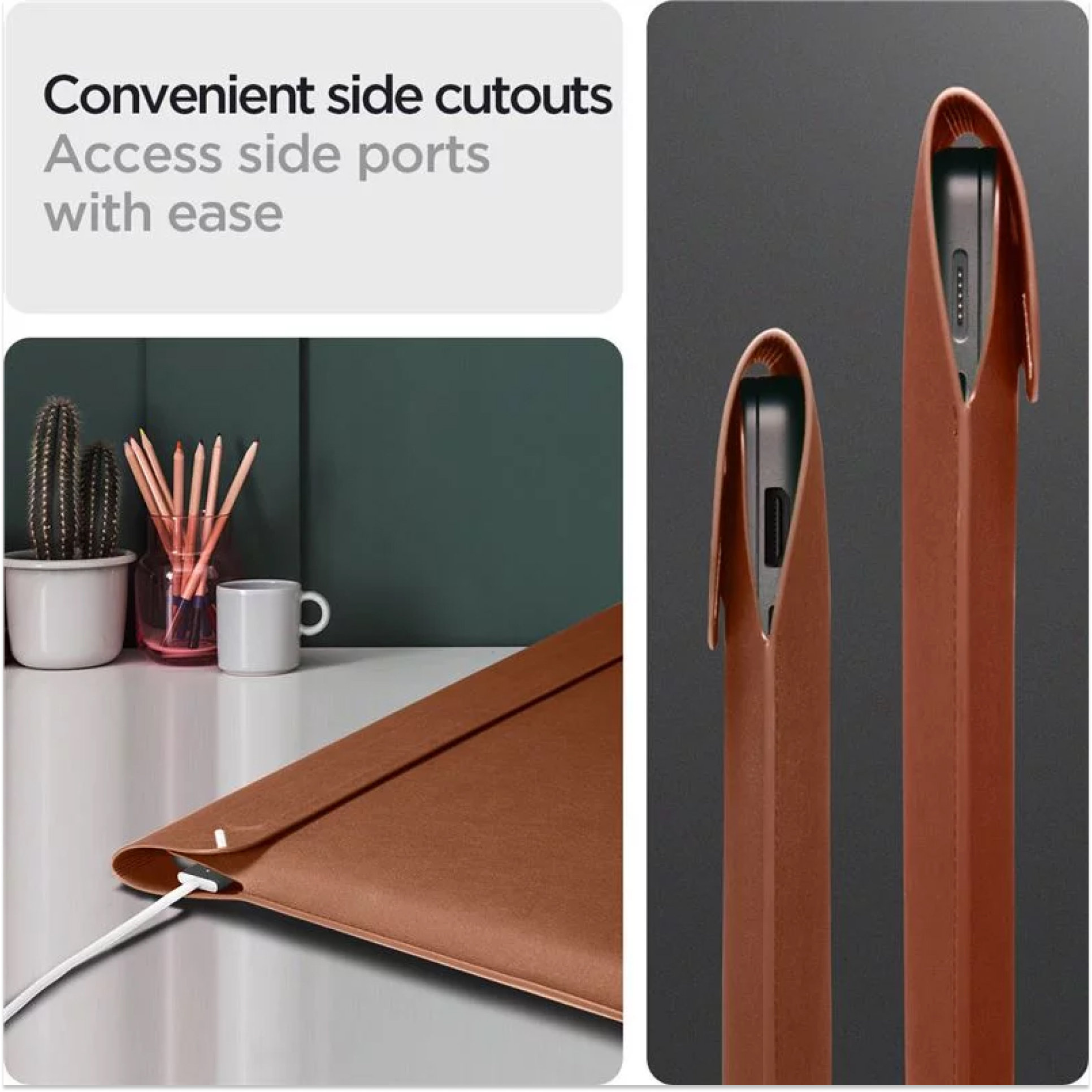 Macbook Sleeve Leather 16 14 inch M1 M2 Spigen Valentinus Tas Laptop