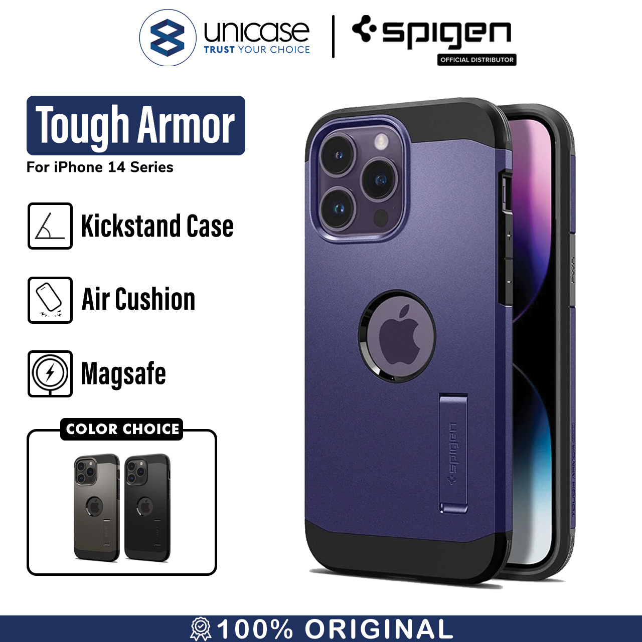 Case iPhone 14 Pro Max Plus Spigen Tough Armor MagSafe Hard Shockproof