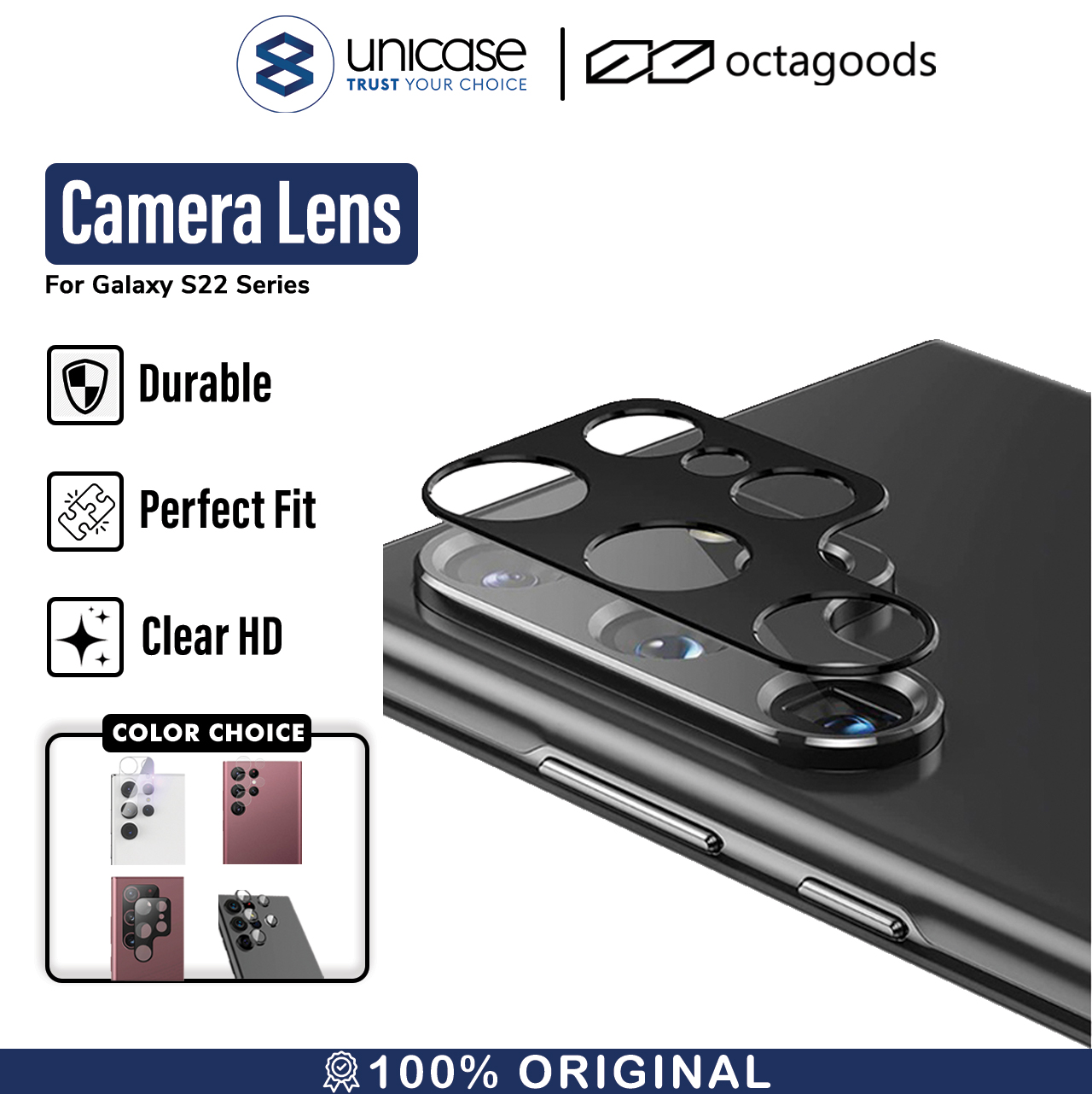 Camera Lens Tempered Glass Samsung Galaxy S22 Ultra Plus 5G OctaGoods