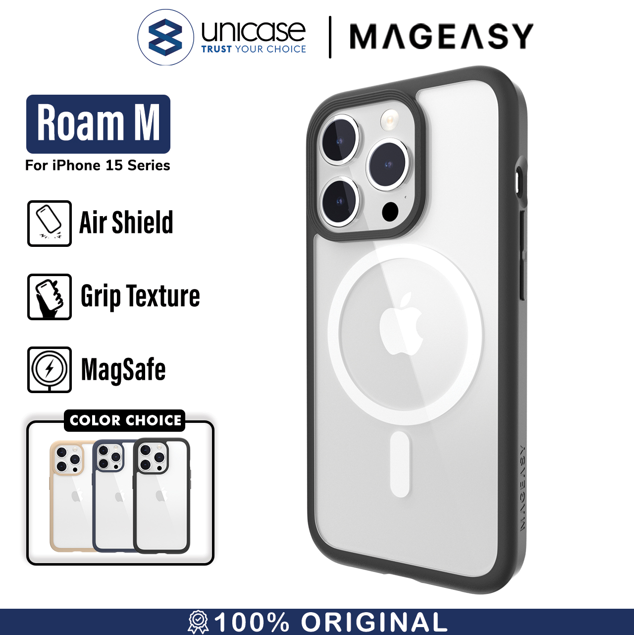 MagEasy iPhone 15 Case Roam M - Black MPH561165BK23