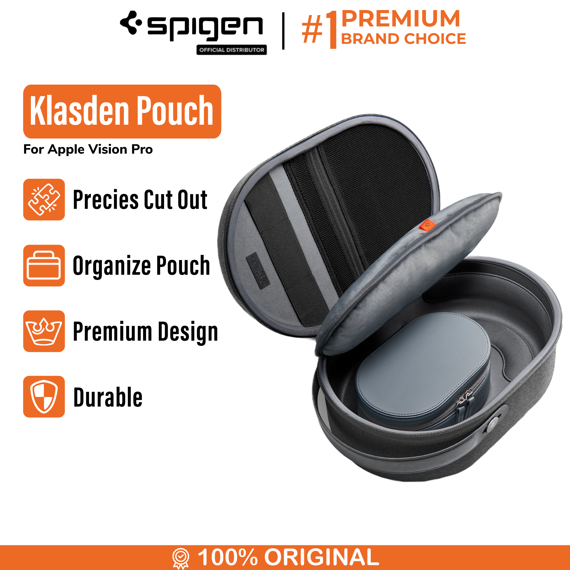 Spigen Apple Vision Pro Pouch Klasden - Charcoal Gray AFA07240
