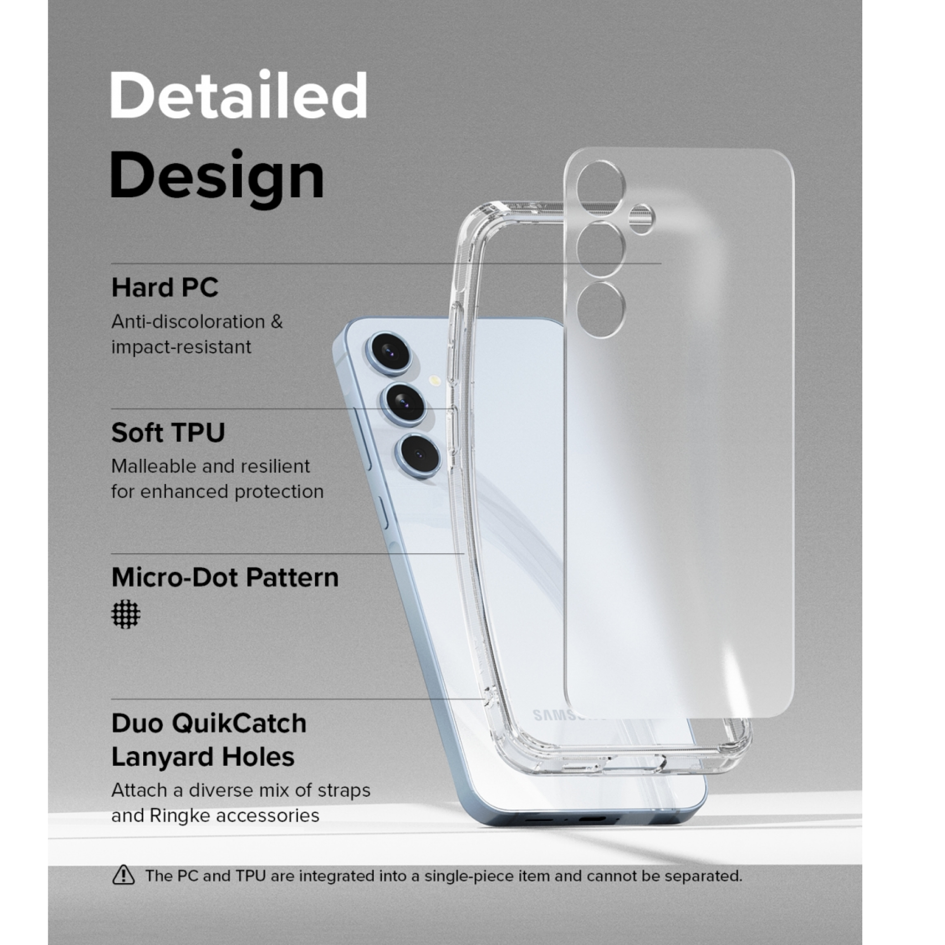 Case Samsung Galaxy A35 Ringke Fusion Clear Anti Crack Cover Casing