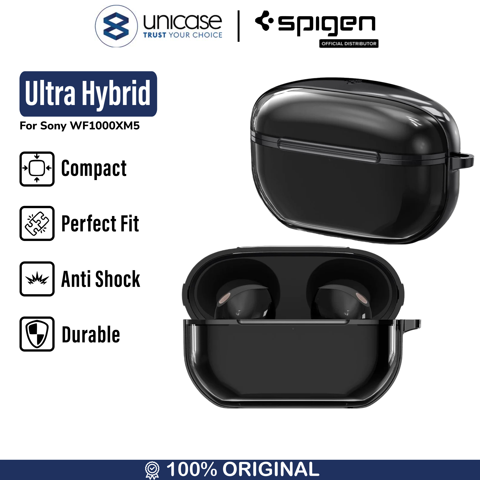 Spigen Sony WF-1000XM5 Case Ultra Hybrid - Jet Black ACS07102