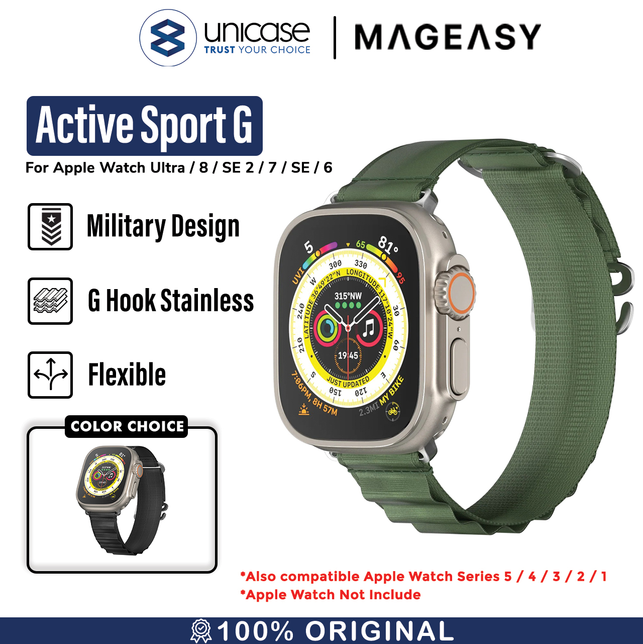 Strap Apple Watch Ultra 2 9/8/7/SE 49/45/44/41mm MagEasy Active Sport