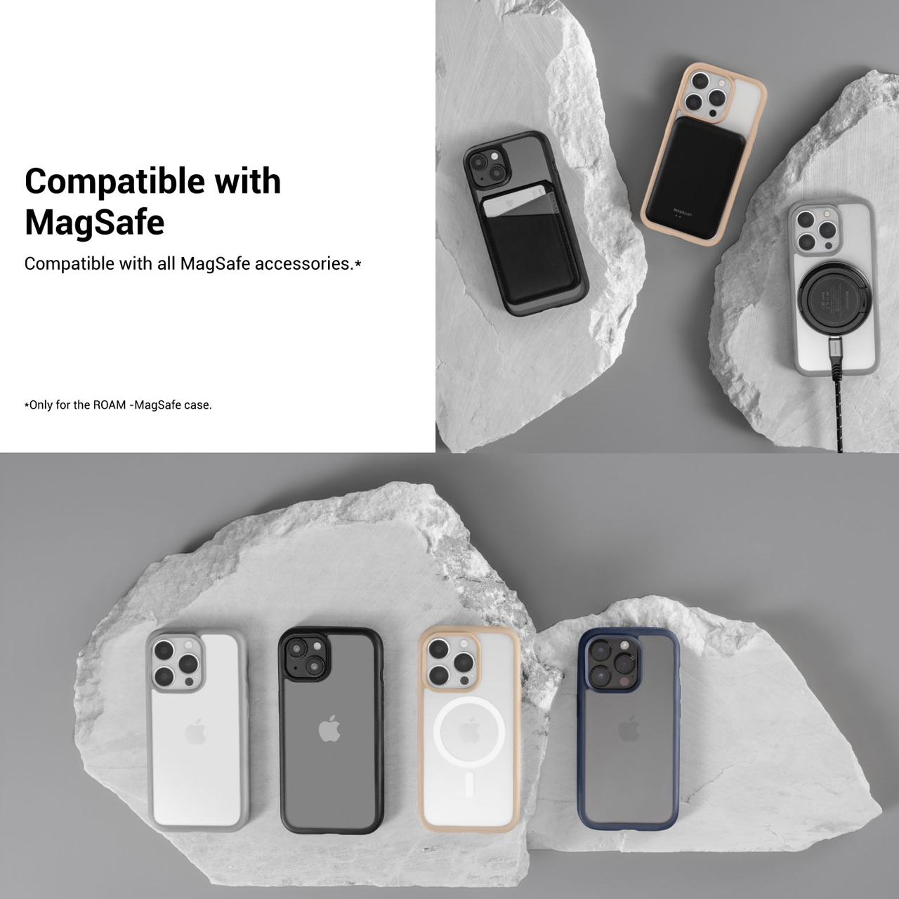 Case iPhone 15 Pro Max Plus MagEasy Roam MagSafe Clear Cover Casing