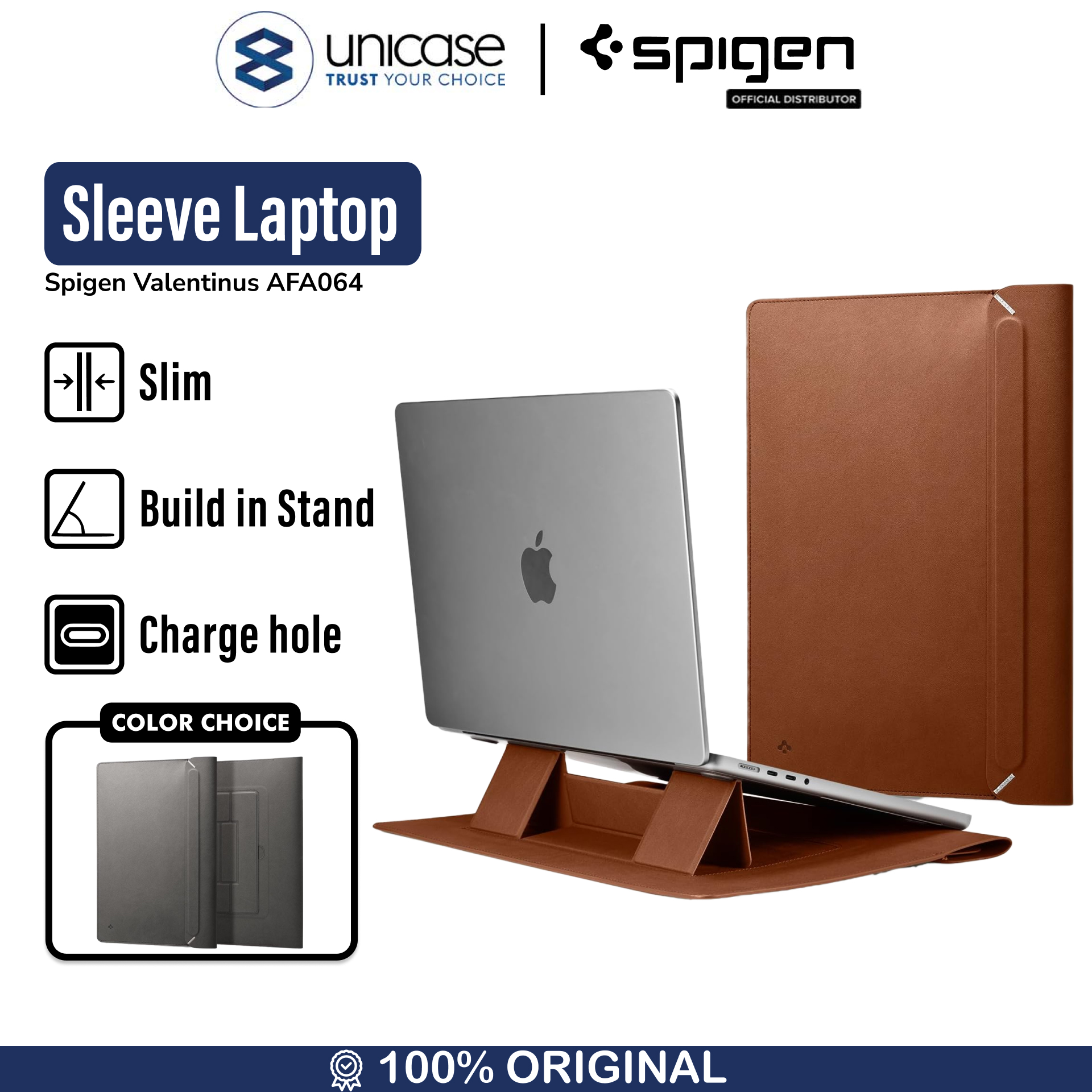Spigen Laptop Sleeve 16" Valentinus S - Classic Brown AFA06425