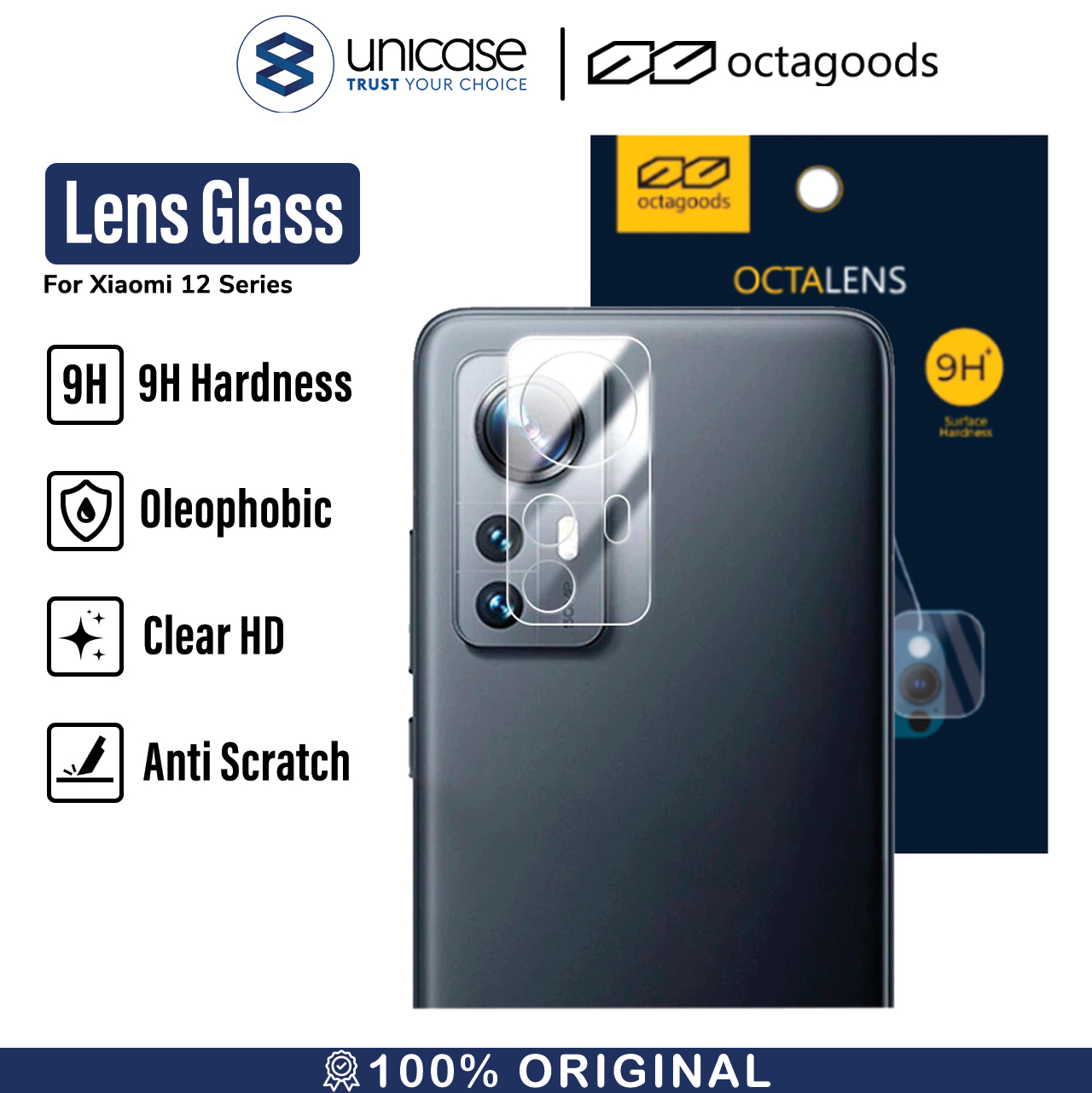 Camera Lens Tempered Glass Xiaomi 12/12x/12 Pro 5G OctaGoods Clear