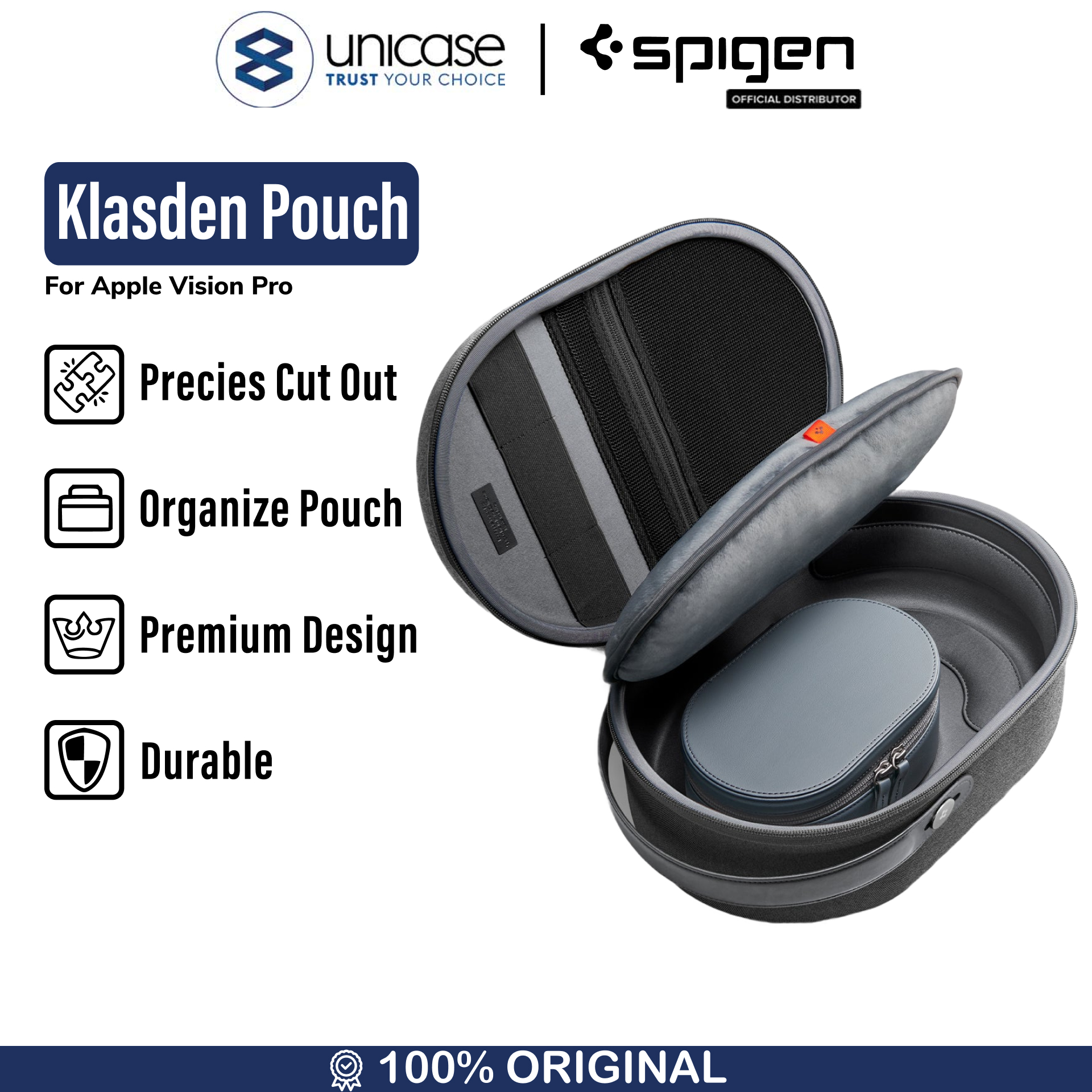 Spigen Apple Vision Pro Pouch Klasden - Charcoal Gray AFA07240