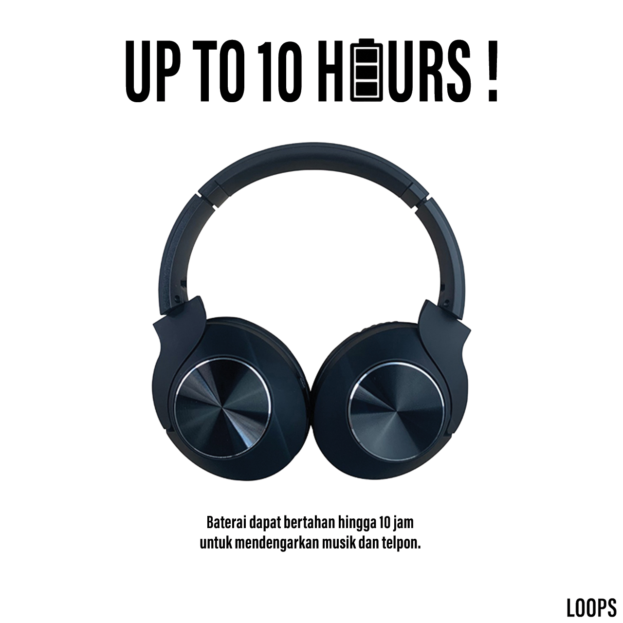 Headphone Bluetooth 5.1 Loops Macaron X09 On Ear Mic Audio HD Earphone