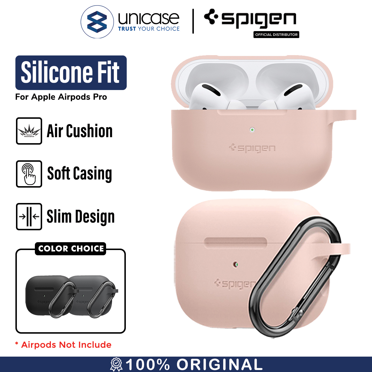 Case Airpods Pro Spigen Silicone Fit Cover Softcase Premium Casing