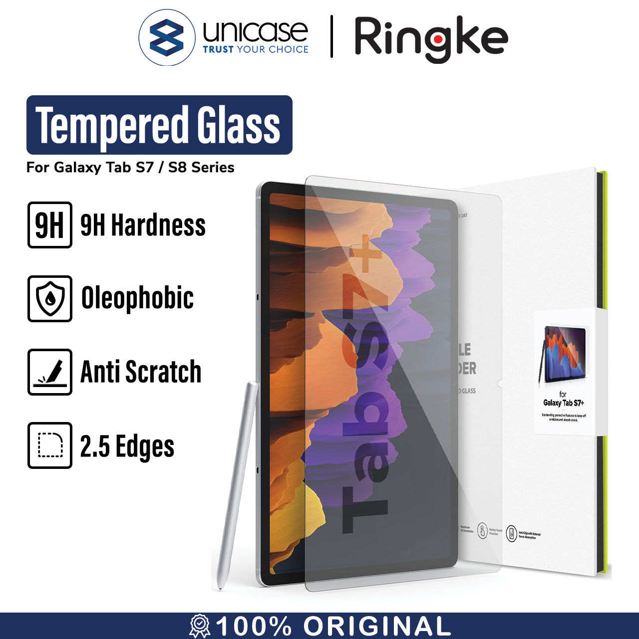 Ringke Galaxy Tab S9 Ultra / S8 Ultra Tempered Glass 0.33mm - Clear G4as074-1