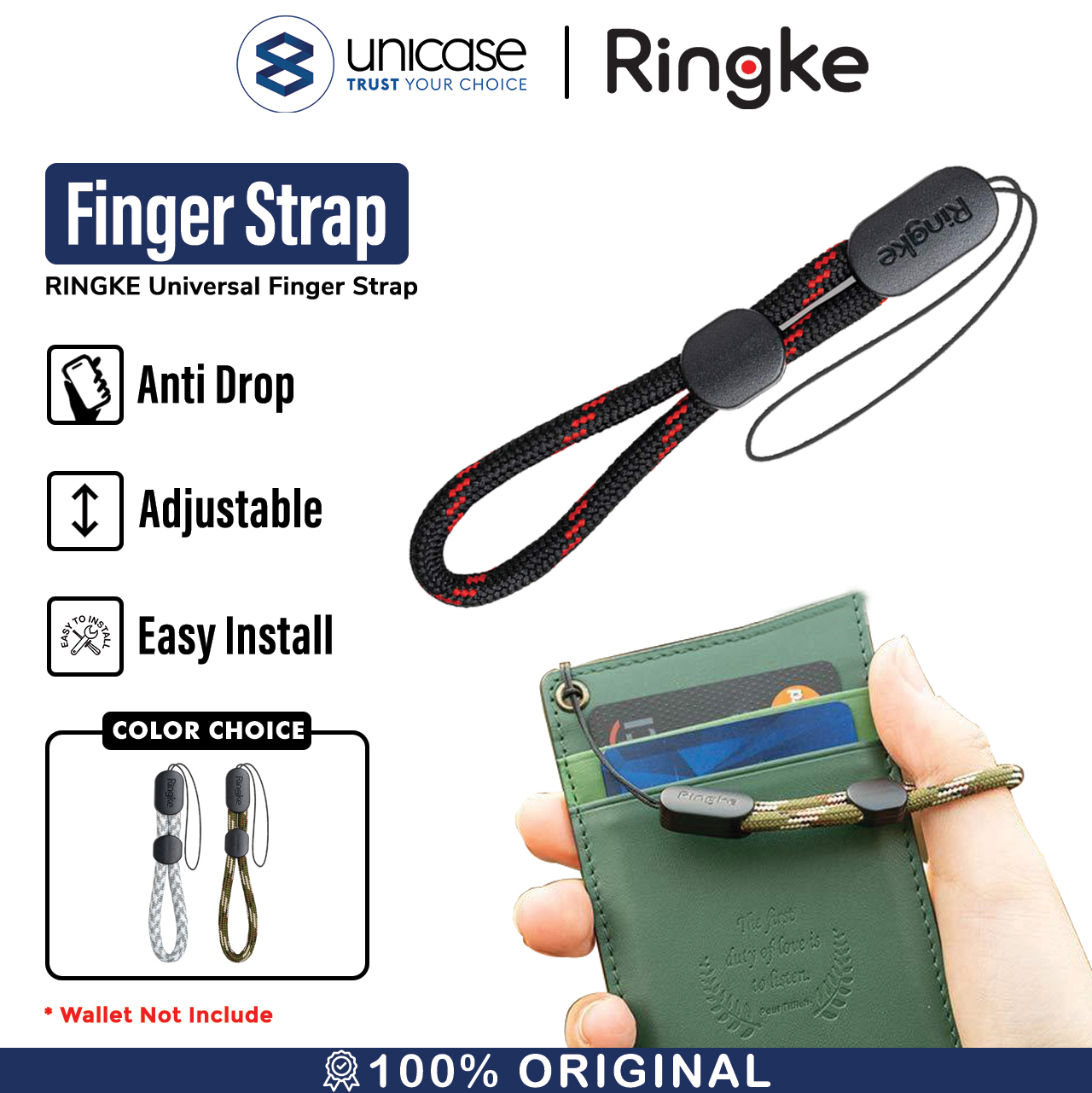 Strap Handphone Ringke Finger Paracord Lanyard / Tali Gantungan Kamera