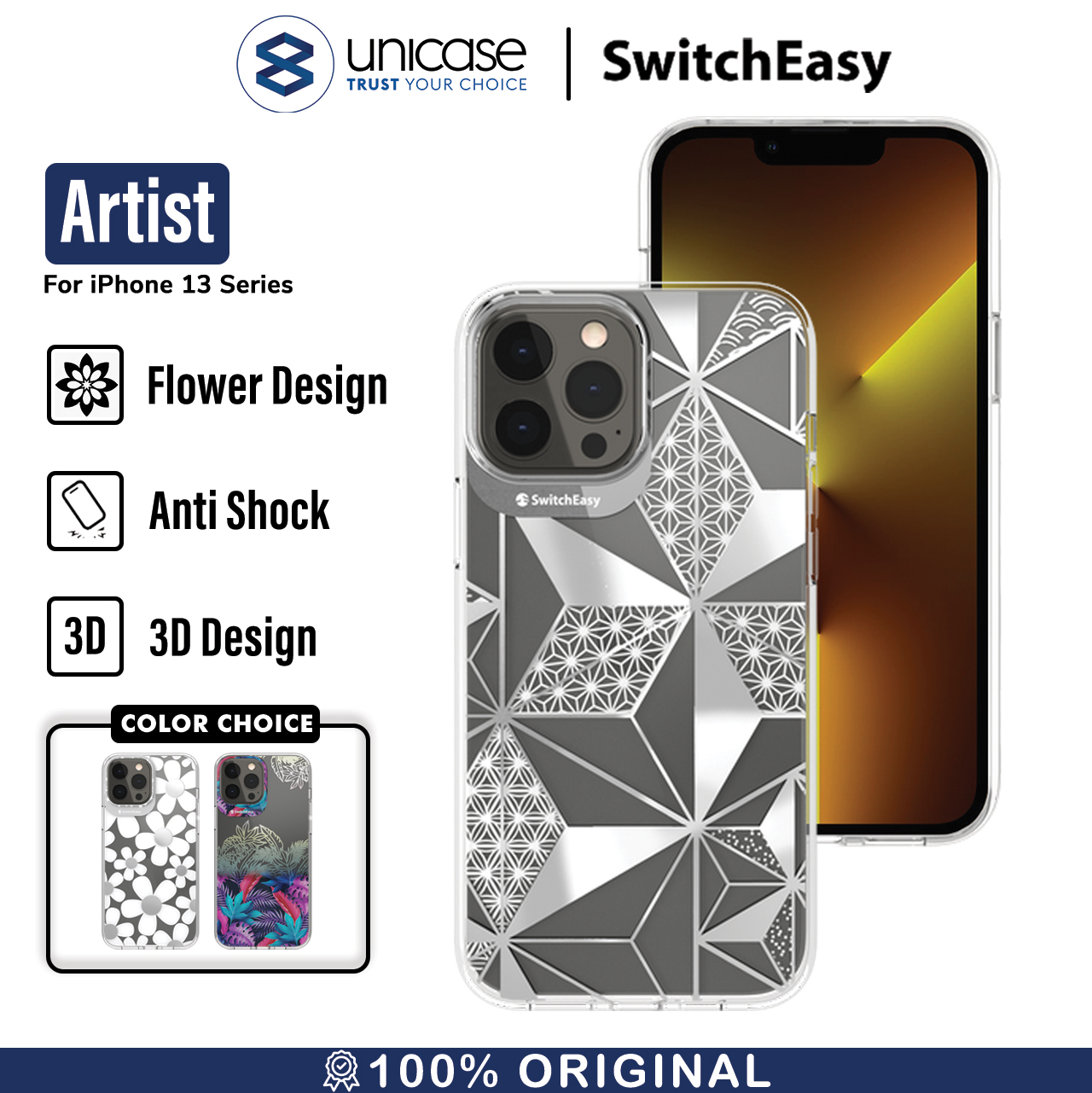 Case iPhone 13 Pro Max 13 Mini SwitchEasy Artist Motif Hybrid Casing