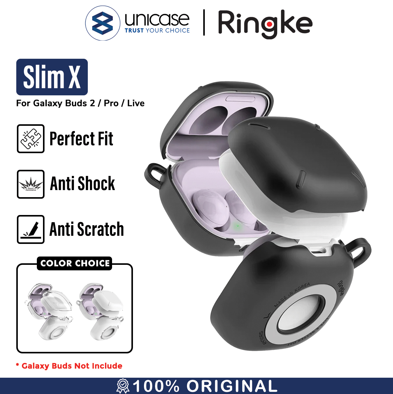 Case Samsung Galaxy Buds 2 /Pro /Live Ringke Slim X Hard Cover Casing