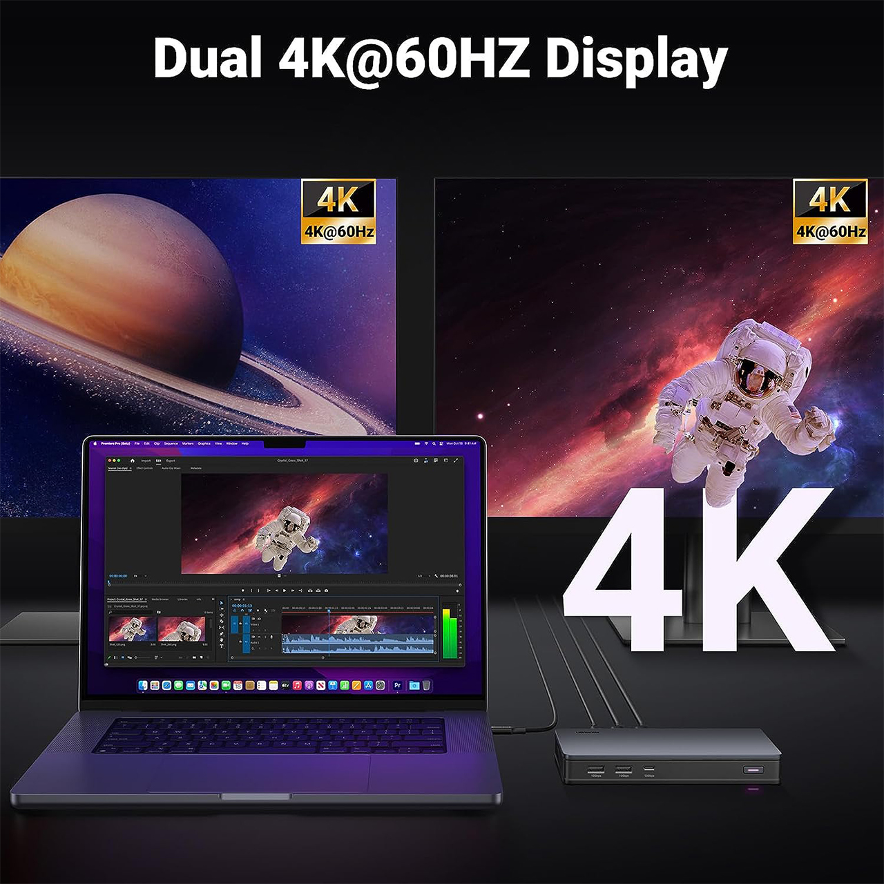Docking Station HUB USB C/A 3.2 9 in 1 UGREEN PD 100W HDMI DP 4K RJ45