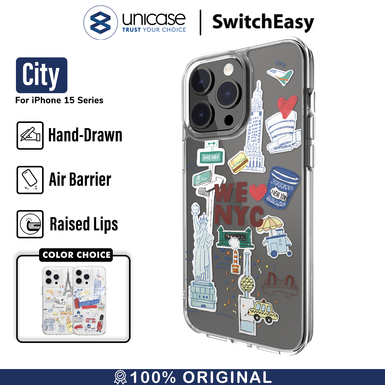 SwitchEasy iPhone 15 Pro Case City - New York SPH56P170NY23