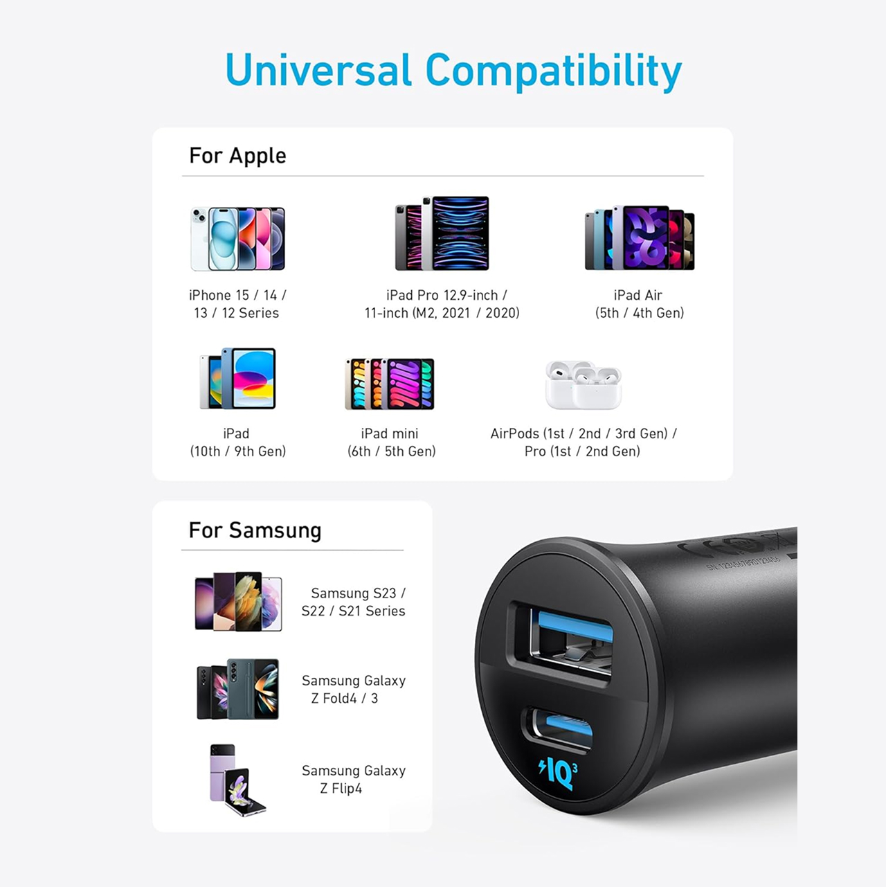 Anker Car Charger 30W 1C 1A - Black A2741H11