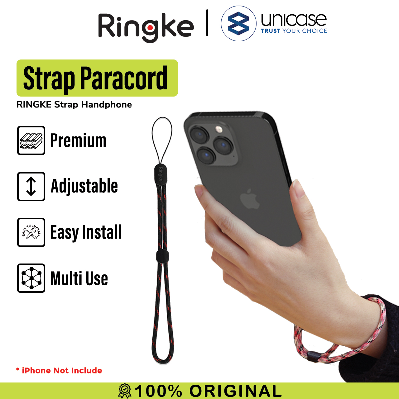 Strap Handphone Ringke Wrist Paracord Lanyard / Tali Gantungan Kamera