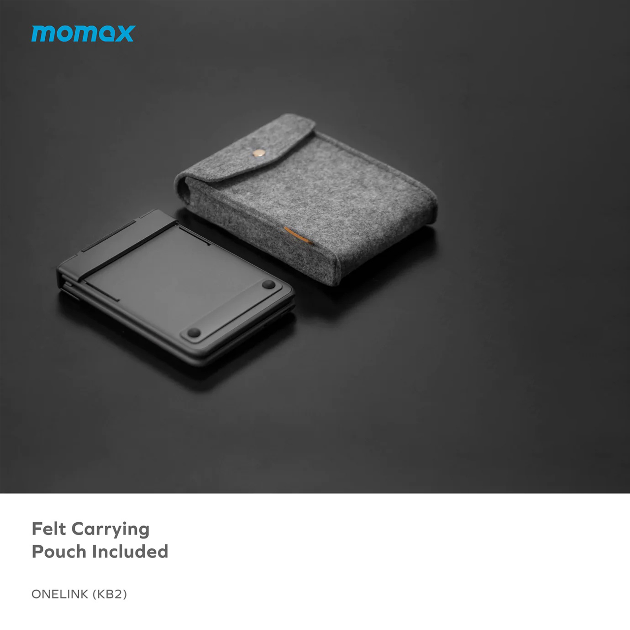 Momax Keyboard Foldable Onelink Folding Portable Wireless Keyboard - Space Grey KB2E
